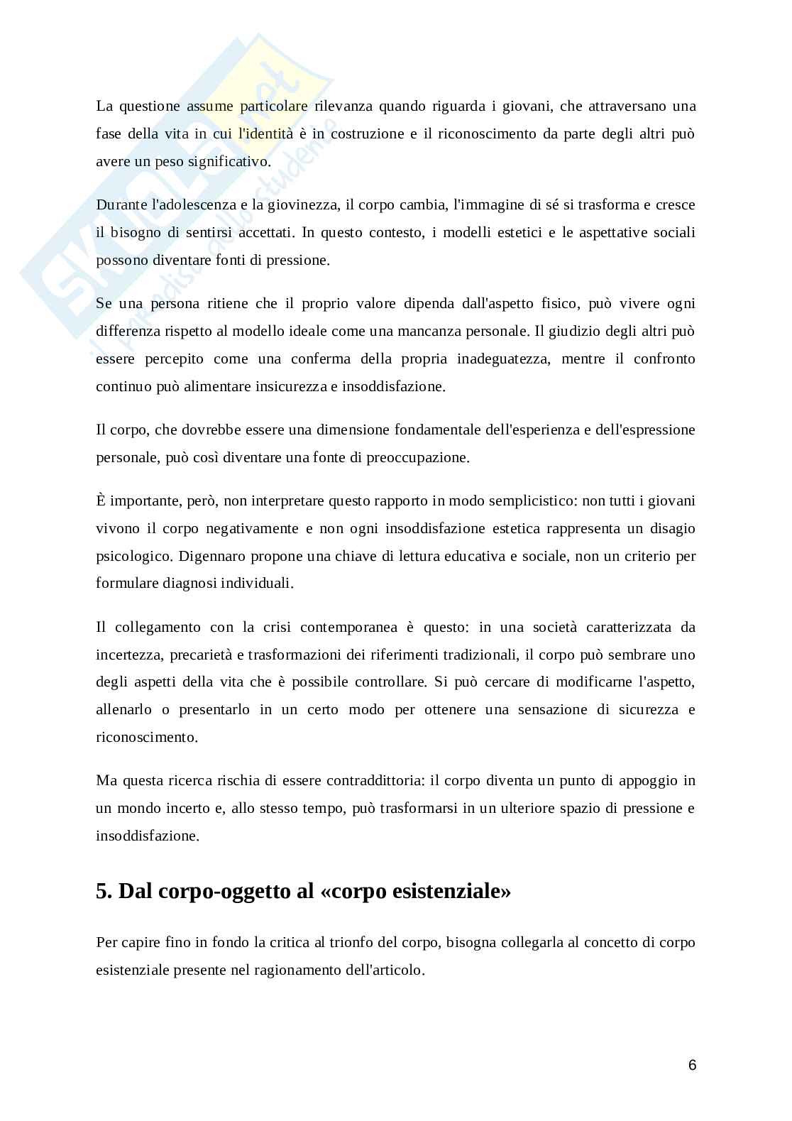 Corpo come vettore semantico del disagio giovanile Pag. 6