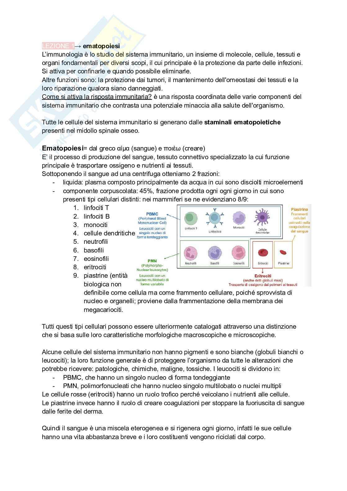 Appunti presi a lezione di Immunologia Pag. 1