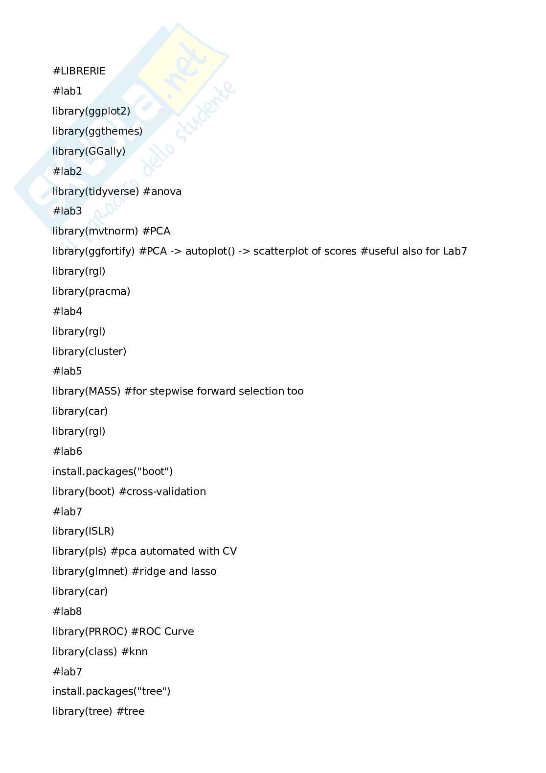Formulario Parte MAT dell'esame di Business data analytics Pag. 1