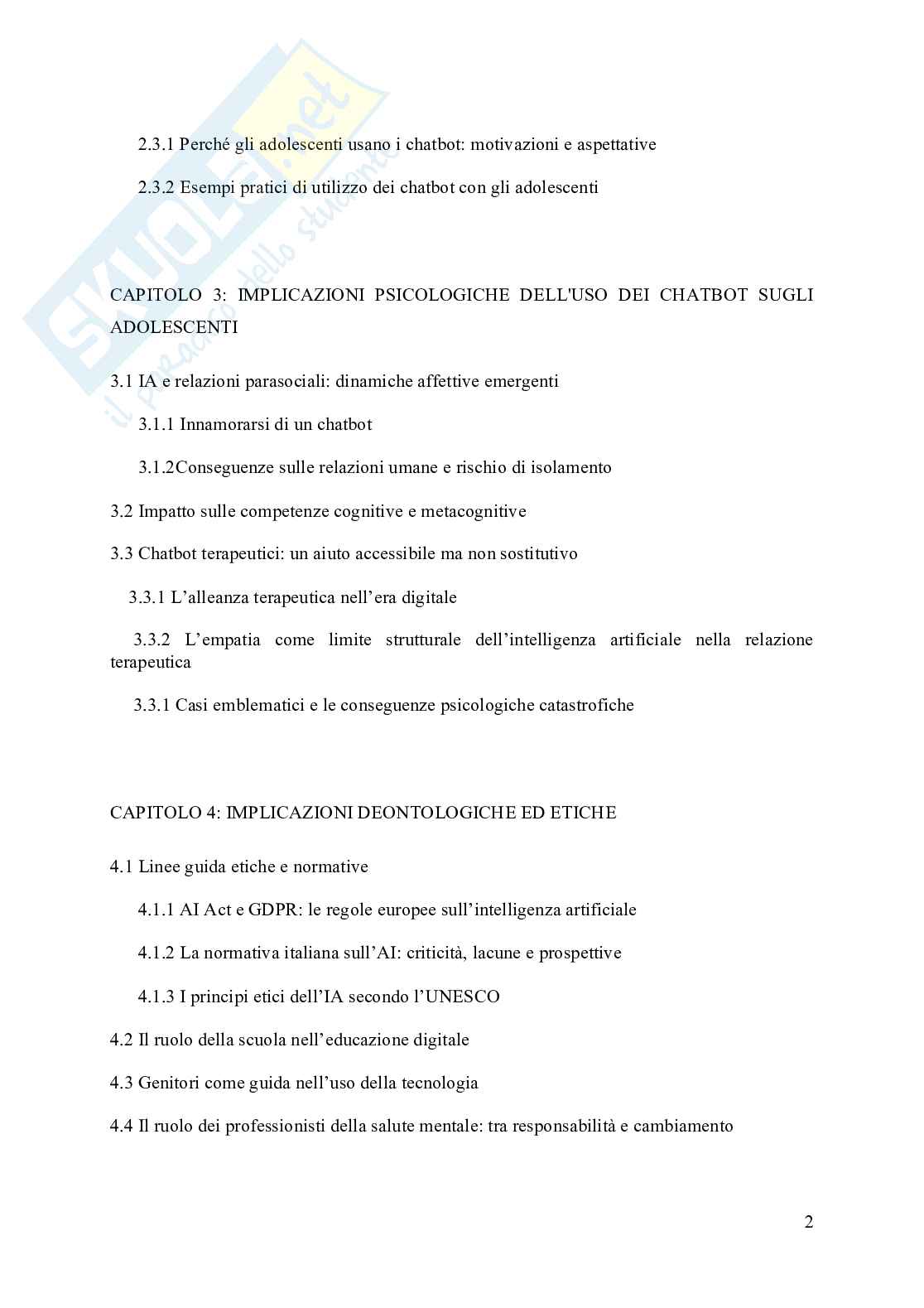 Chatbot e Adolescenza Pag. 2