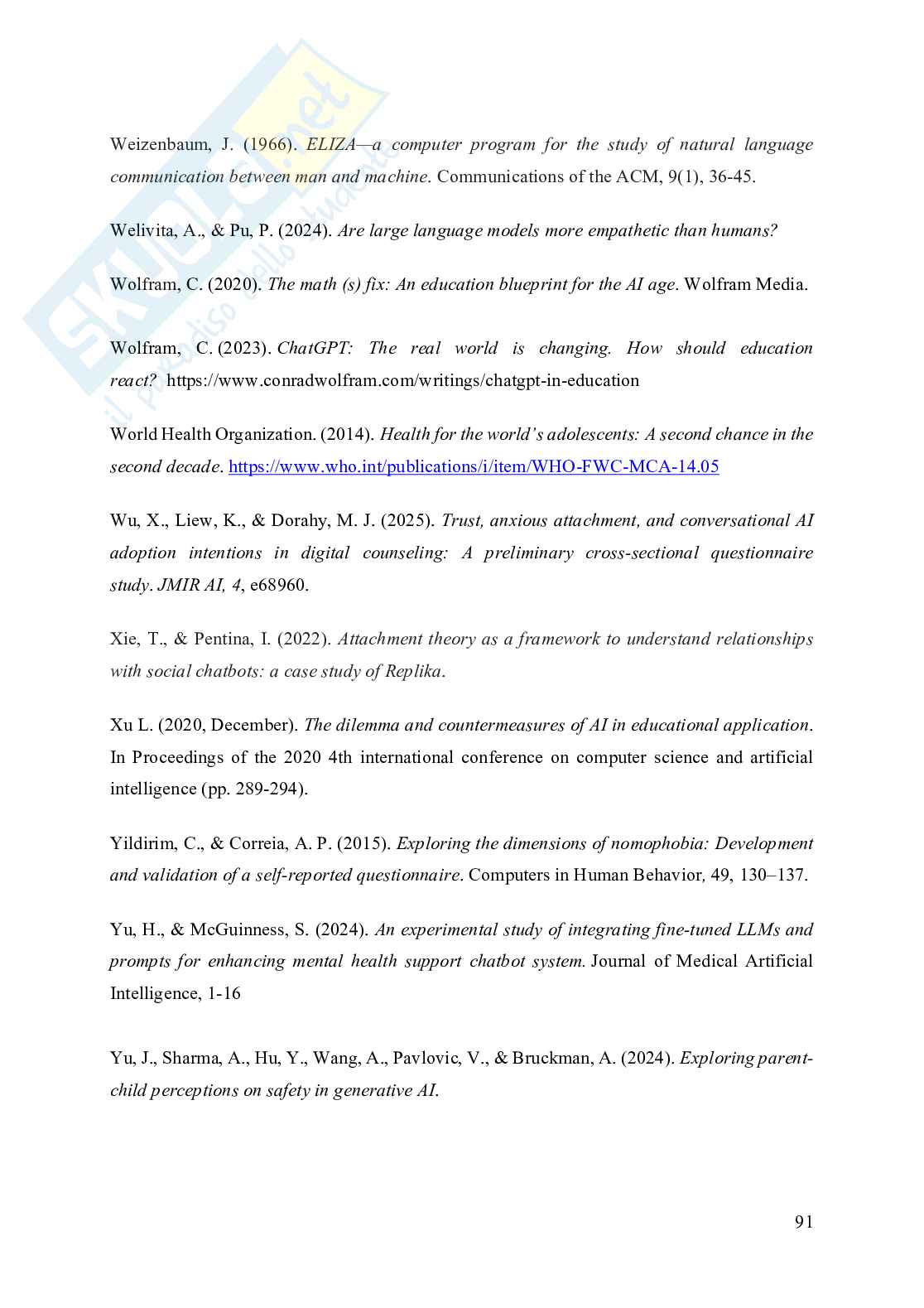 Chatbot e Adolescenza Pag. 91