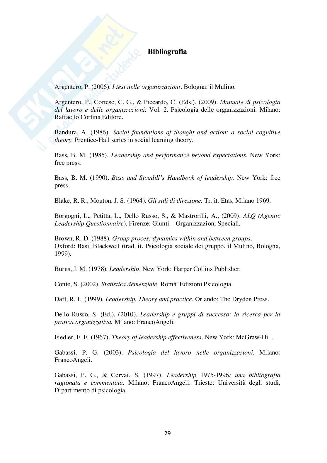 Leadership Agentica - Una ricerca sul campo (e Report aggiunti) Pag. 36
