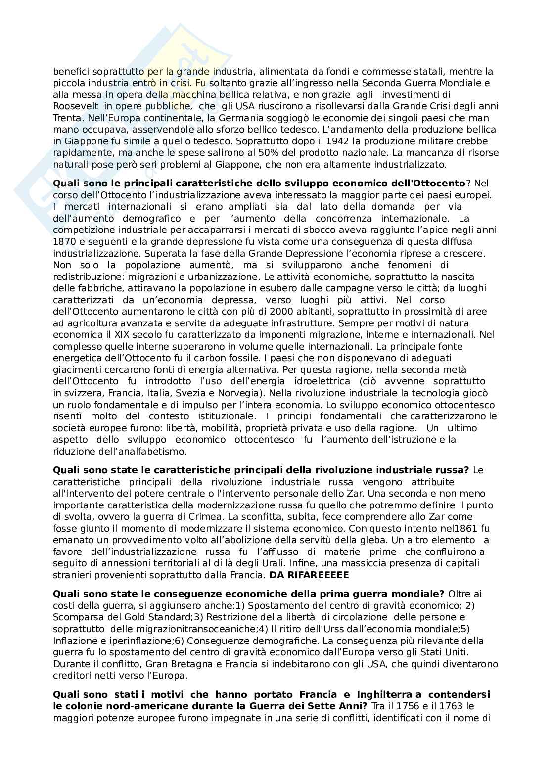 Domande aperte di Storia economica Pag. 36