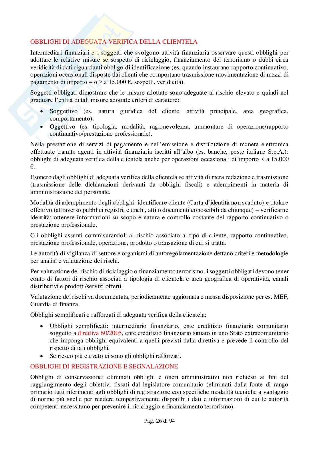 Riassunto esame Diritto bancario, Prof. Gaslini Michele, libro consigliato Compendio di diritto bancario, Simone Pag. 26