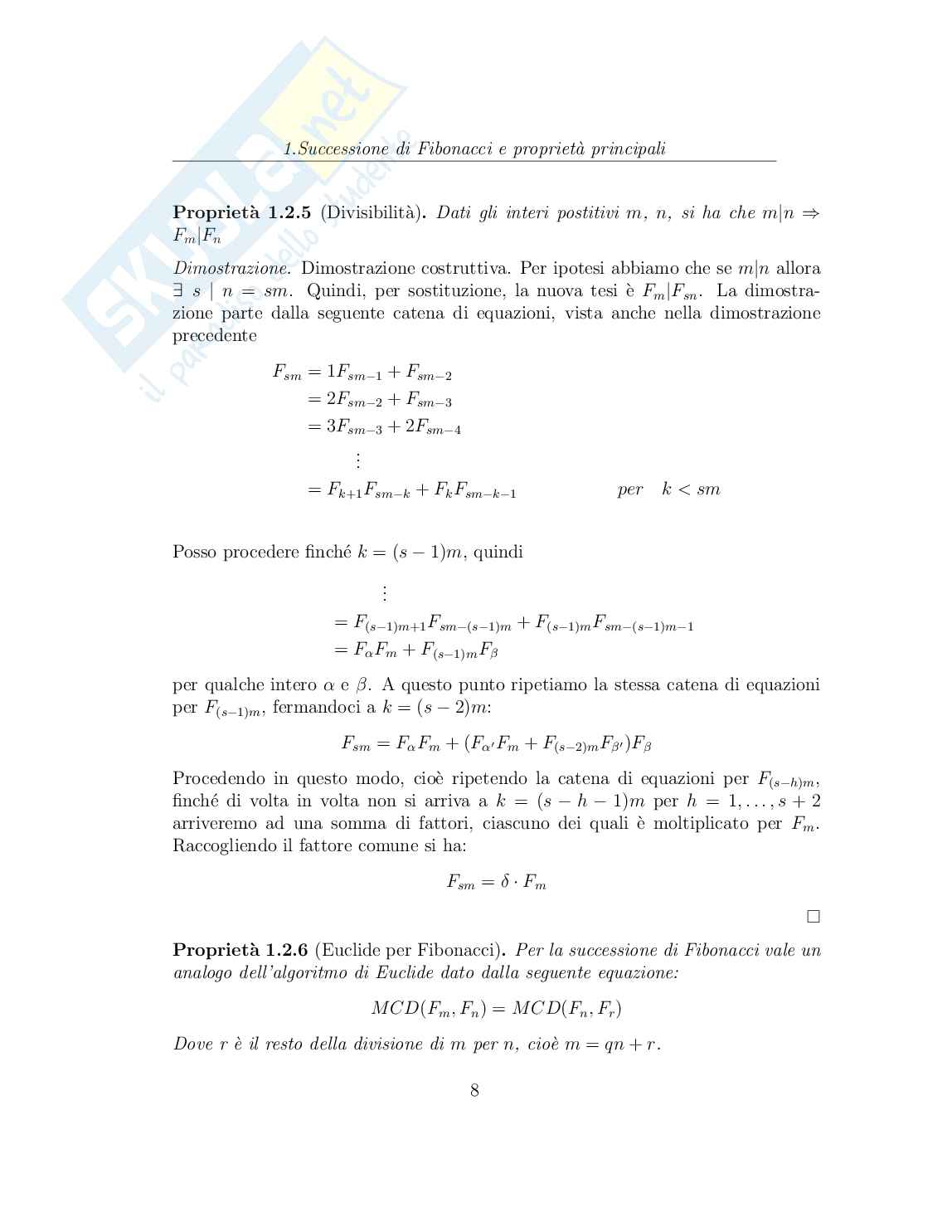 Successioni di Fibonacci generalizzate, con implementazione in Sage Pag. 11