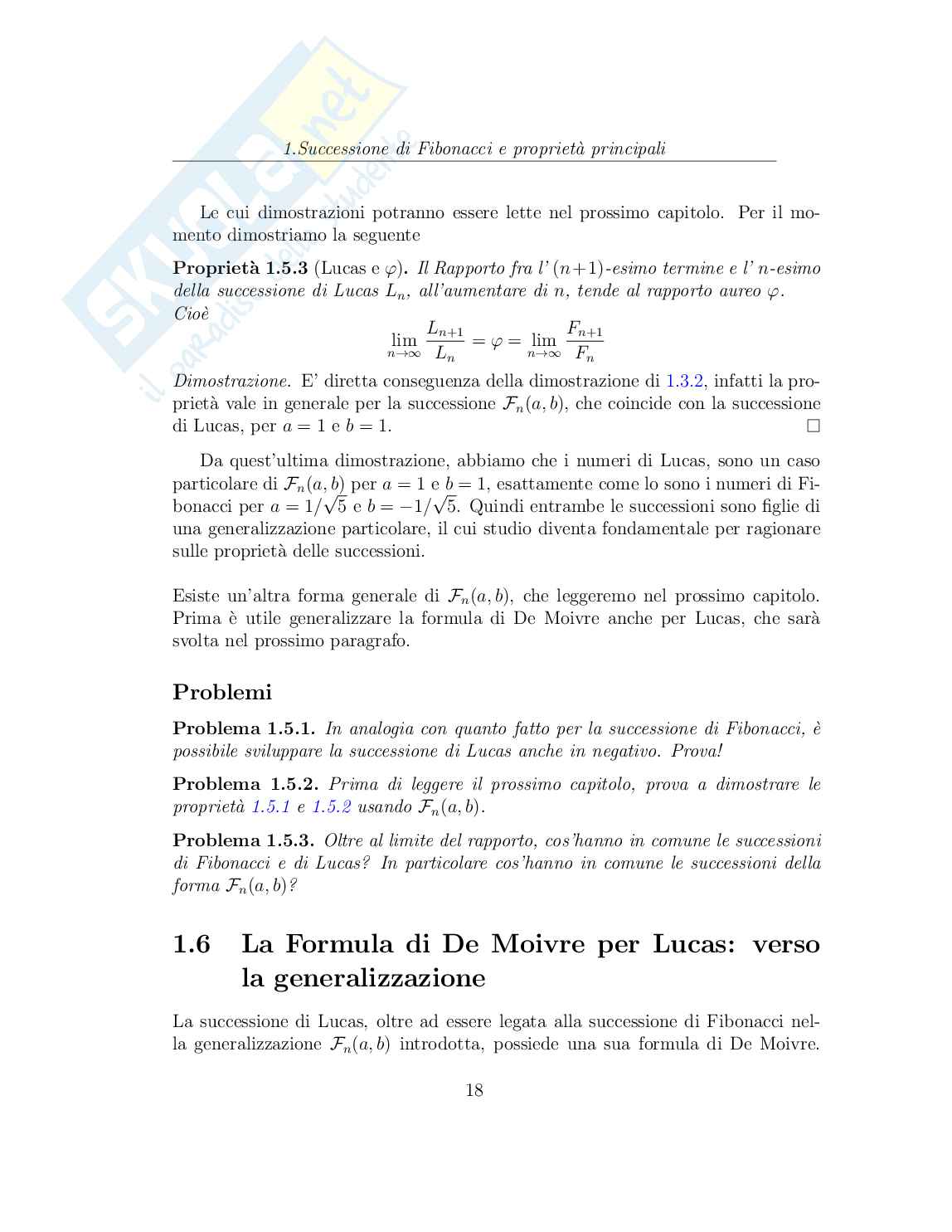 Successioni di Fibonacci generalizzate, con implementazione in Sage Pag. 21