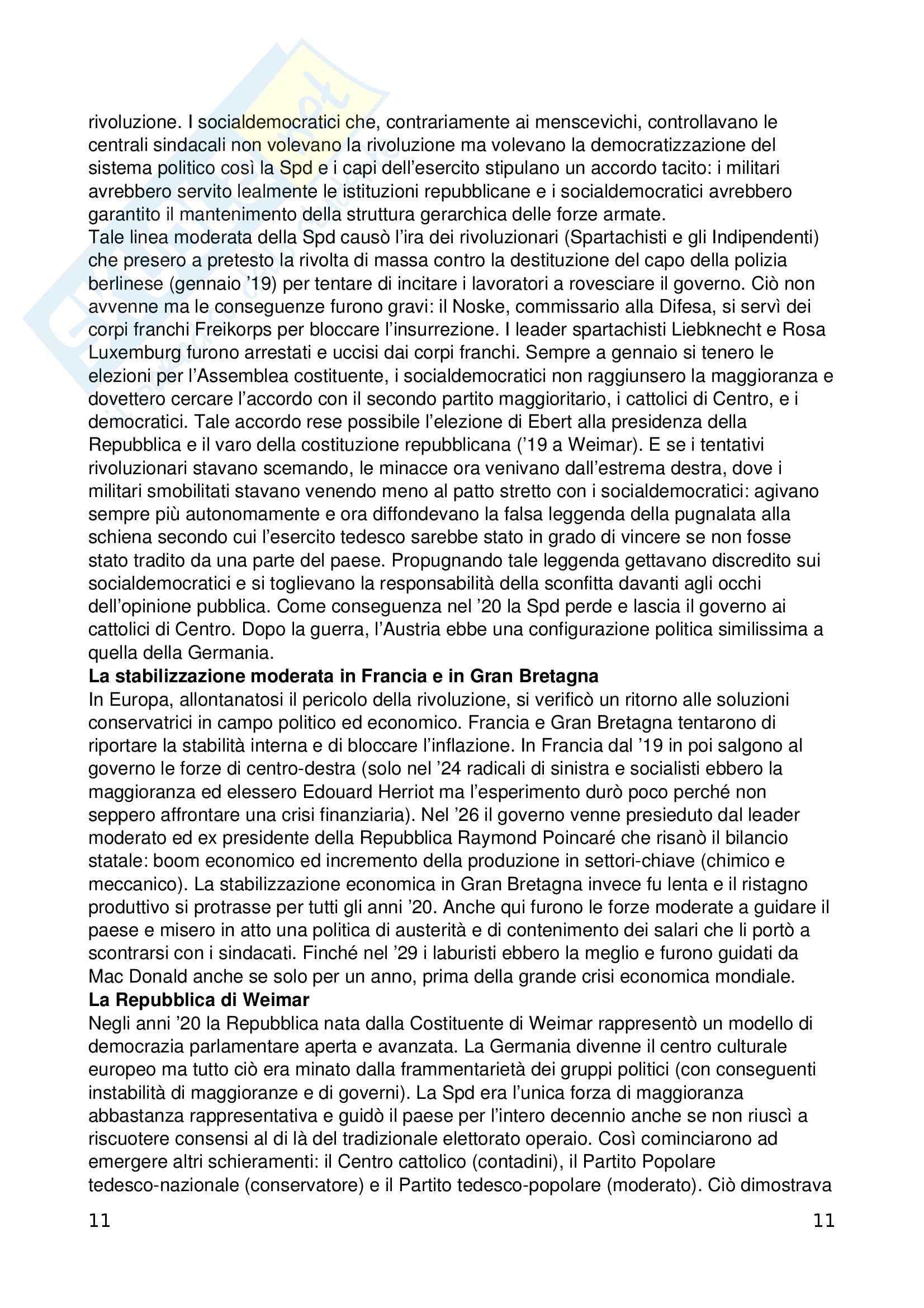Riassunto esame Storia Contemporanea, prof. Parlato, libro consigliato Storia Contemporanea, Sabbatucci, Vidotto Pag. 11