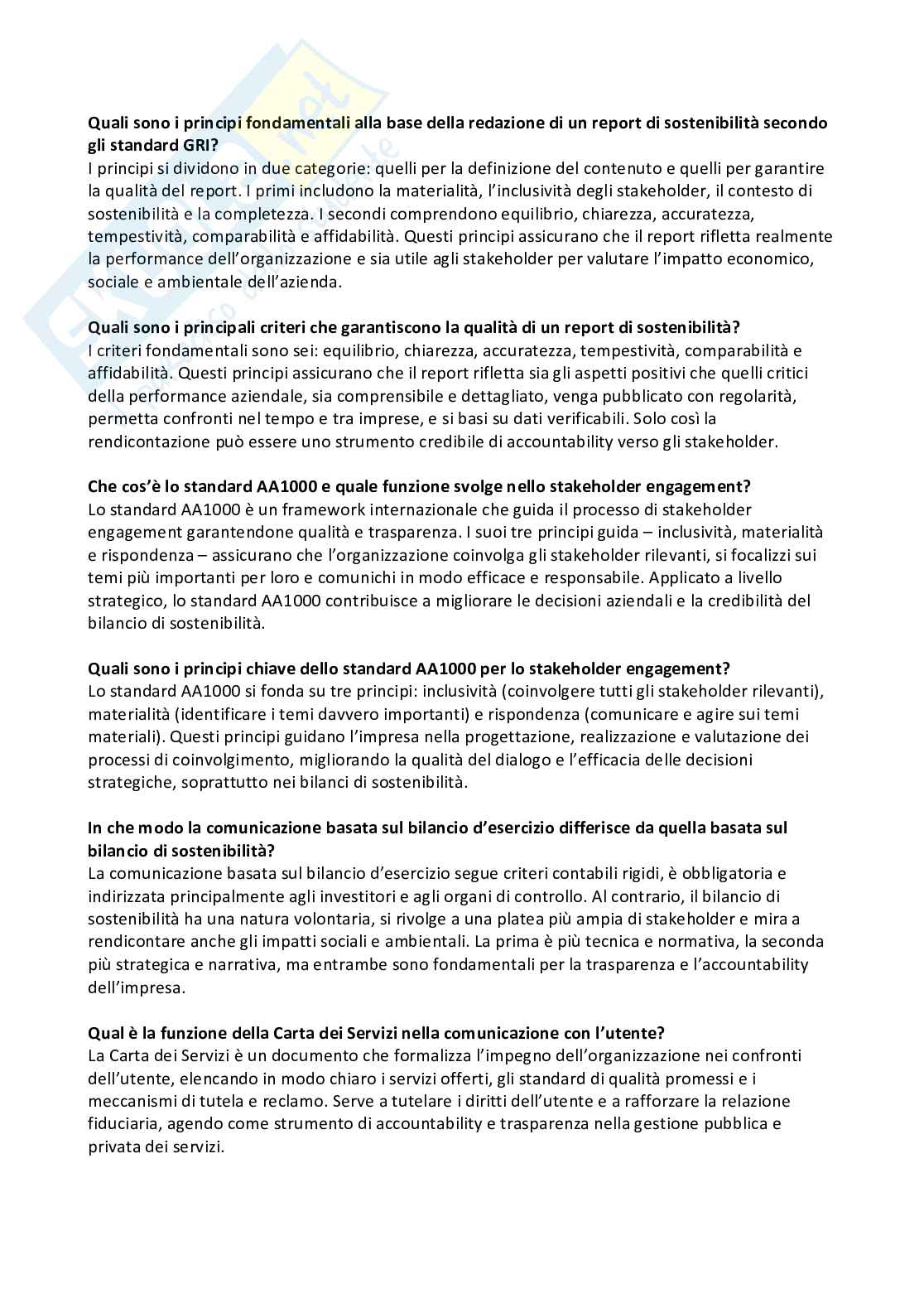 Esempi domande aperte esame corporate global communications Pag. 2