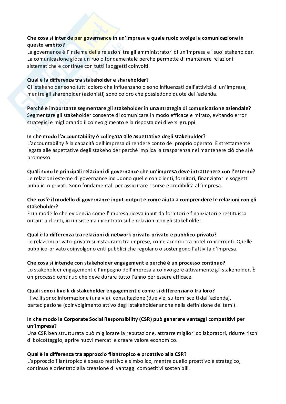 Esempi domande aperte esame corporate global communications Pag. 6
