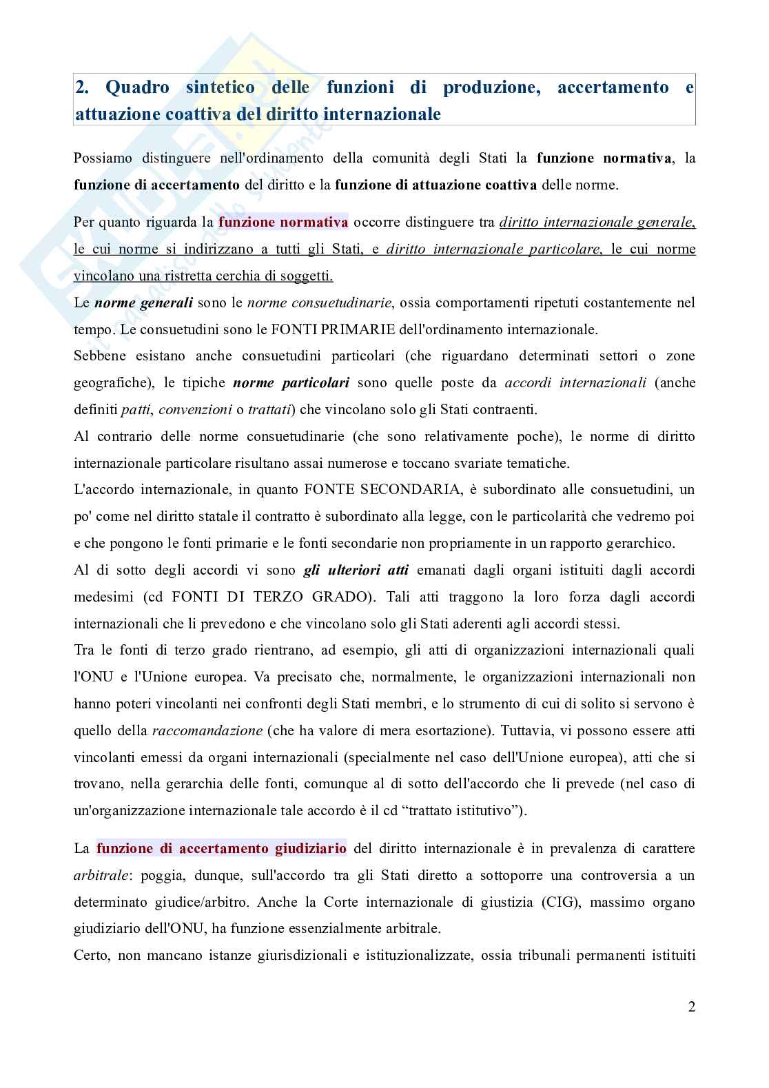 Riassunto esame Diritto internazionale, Prof. Fodella Alessandro, libro consigliato Diritto internazionale (12^ edizione, aggiornata al 2023), Conforti, Iovane Pag. 2