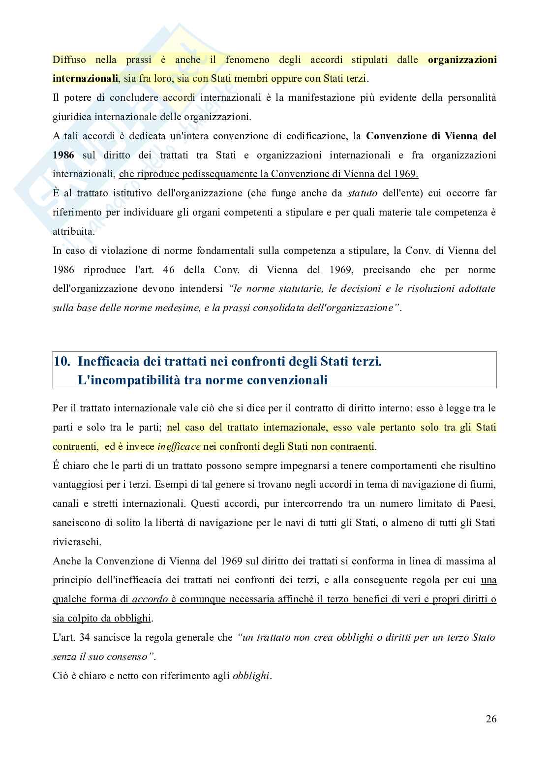 Riassunto esame Diritto internazionale, Prof. Fodella Alessandro, libro consigliato Diritto internazionale (12^ edizione, aggiornata al 2023), Conforti, Iovane Pag. 26