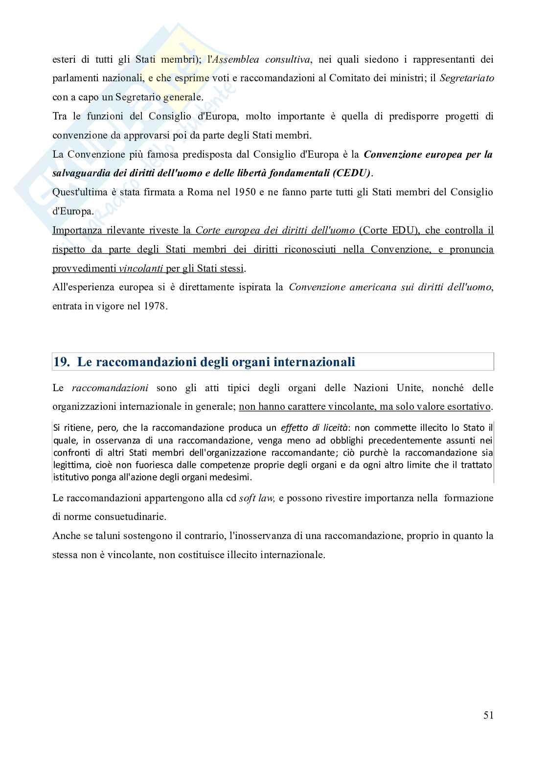Riassunto esame Diritto internazionale, Prof. Fodella Alessandro, libro consigliato Diritto internazionale (12^ edizione, aggiornata al 2023), Conforti, Iovane Pag. 51