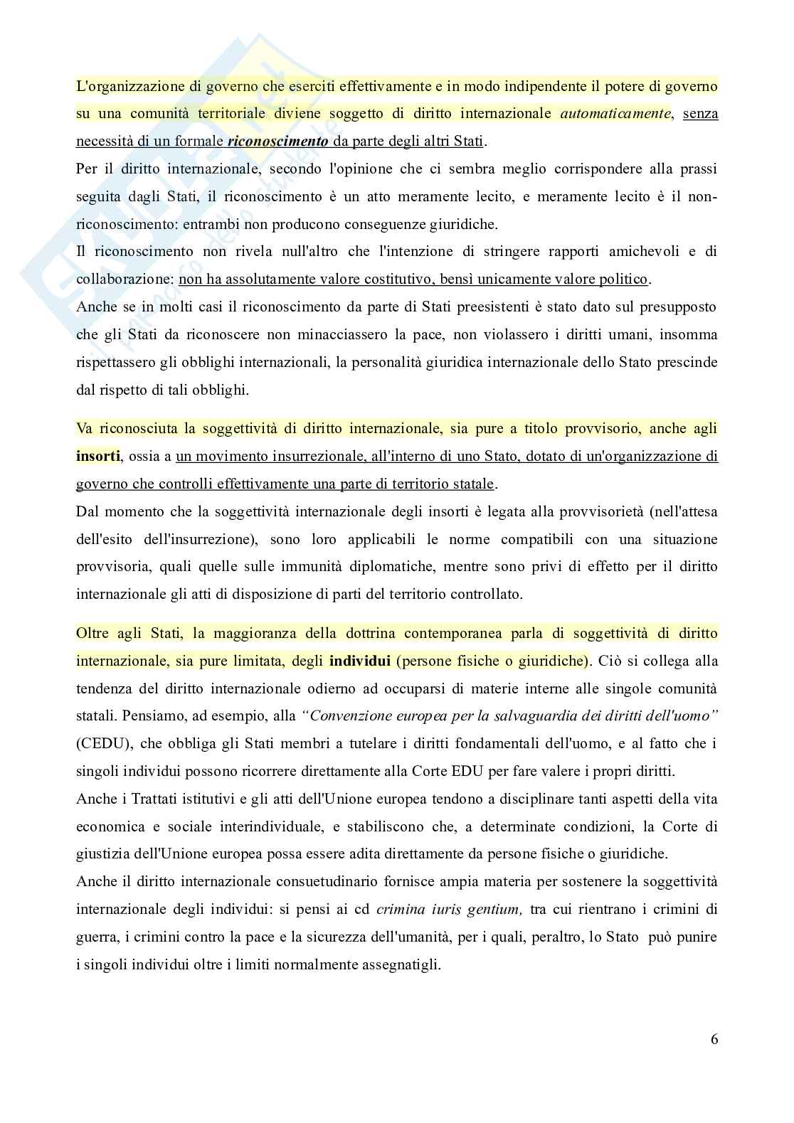 Riassunto esame Diritto internazionale, Prof. Fodella Alessandro, libro consigliato Diritto internazionale (12^ edizione, aggiornata al 2023), Conforti, Iovane Pag. 6