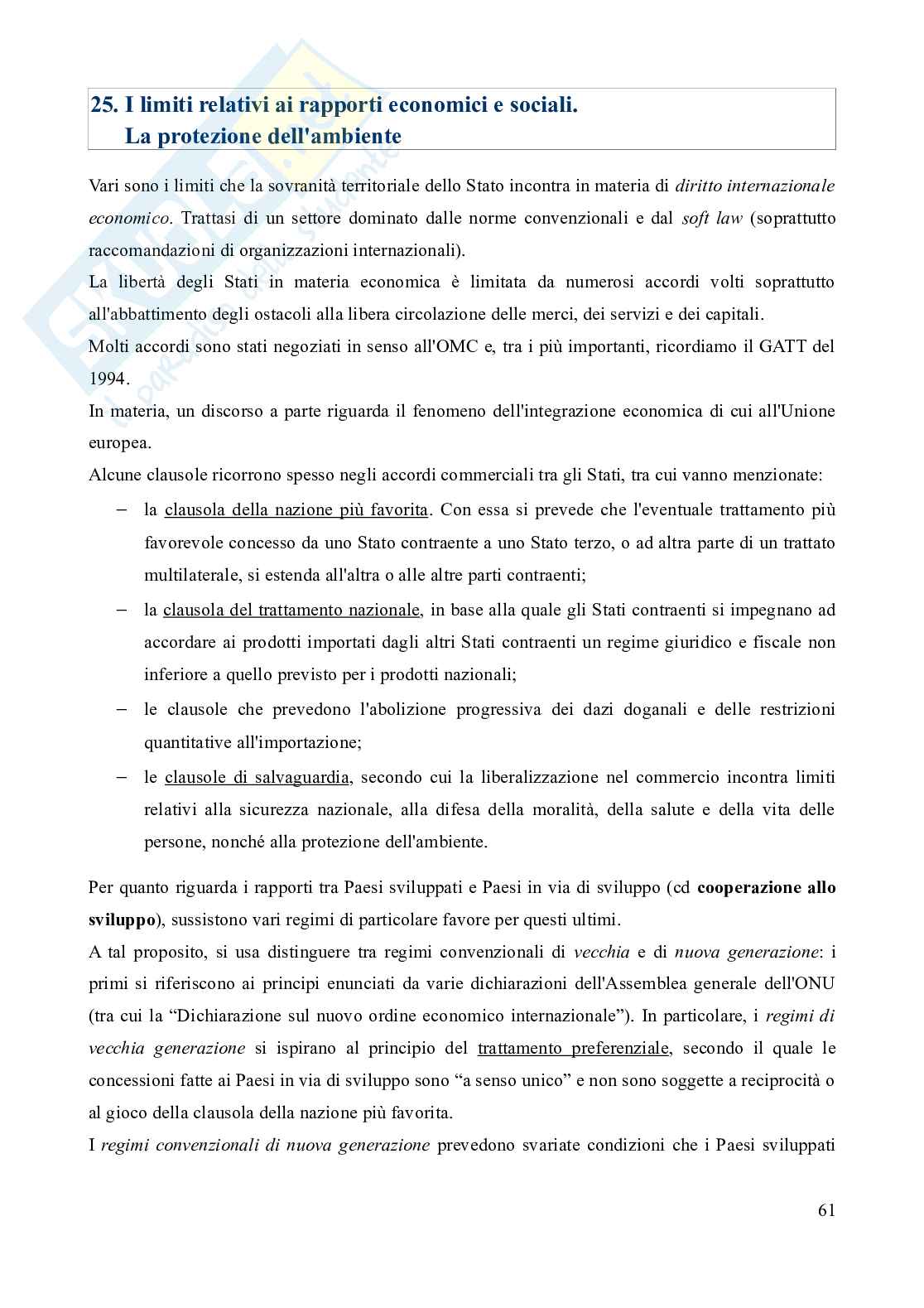 Riassunto esame Diritto internazionale, Prof. Fodella Alessandro, libro consigliato Diritto internazionale (12^ edizione, aggiornata al 2023), Conforti, Iovane Pag. 61