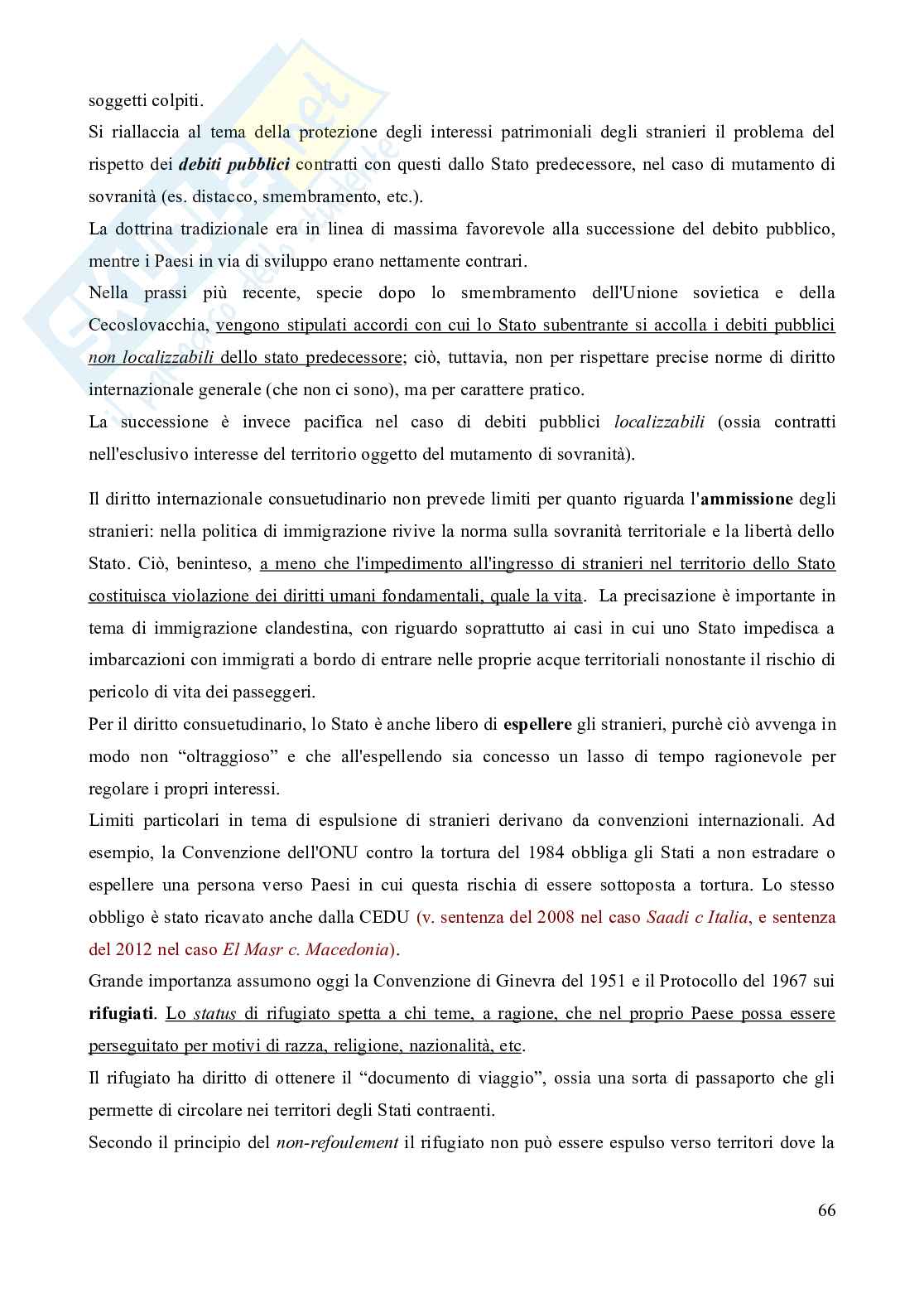 Riassunto esame Diritto internazionale, Prof. Fodella Alessandro, libro consigliato Diritto internazionale (12^ edizione, aggiornata al 2023), Conforti, Iovane Pag. 66