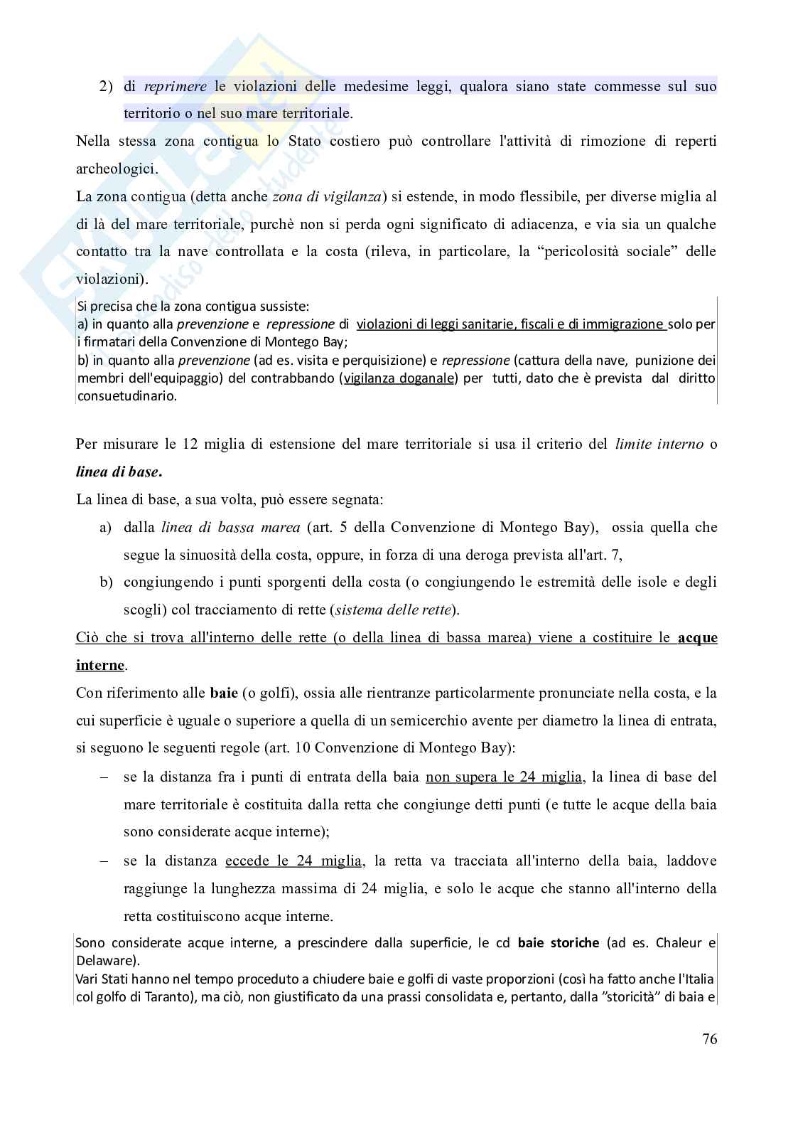 Riassunto esame Diritto internazionale, Prof. Fodella Alessandro, libro consigliato Diritto internazionale (12^ edizione, aggiornata al 2023), Conforti, Iovane Pag. 76