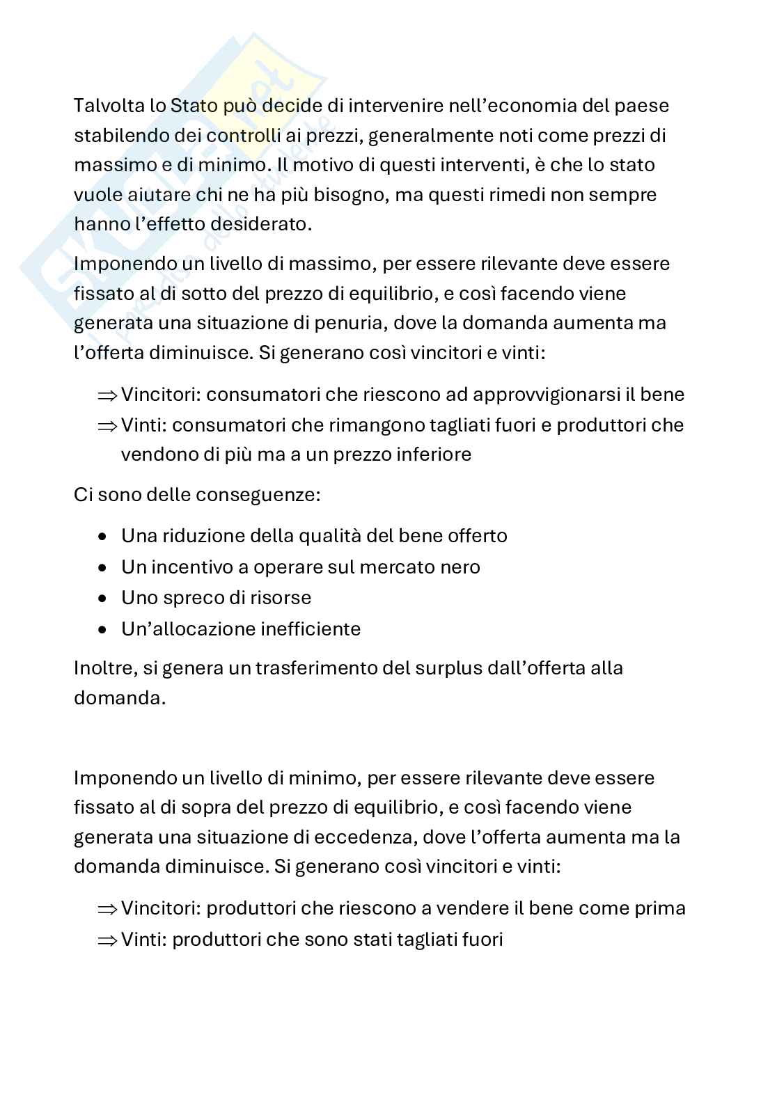 Riassunto esame Economia politica, Prof. Pulejo Massimo, libro consigliato Fondamenti di economia politica, Wells  Pag. 6