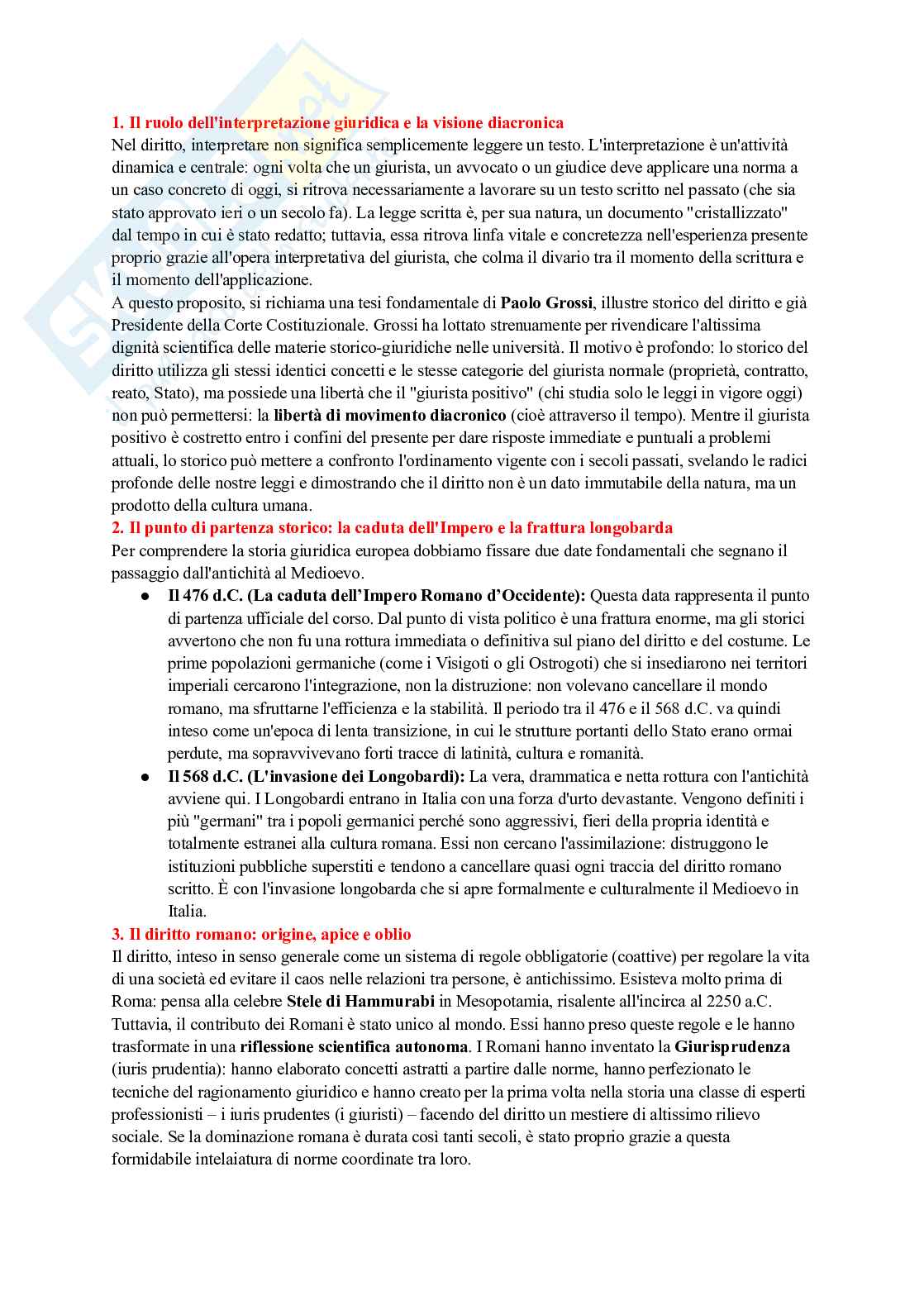 Esame Storia del diritto europeo Pag. 1