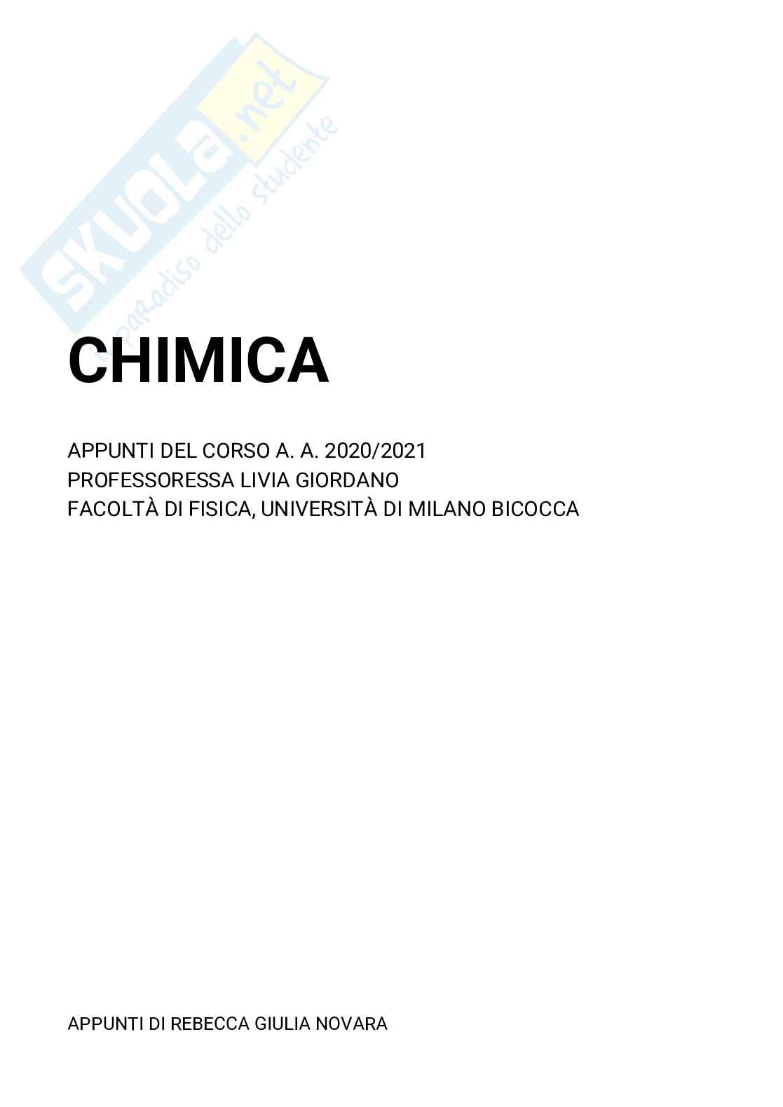 Chimica generale - corso di teoria Pag. 1