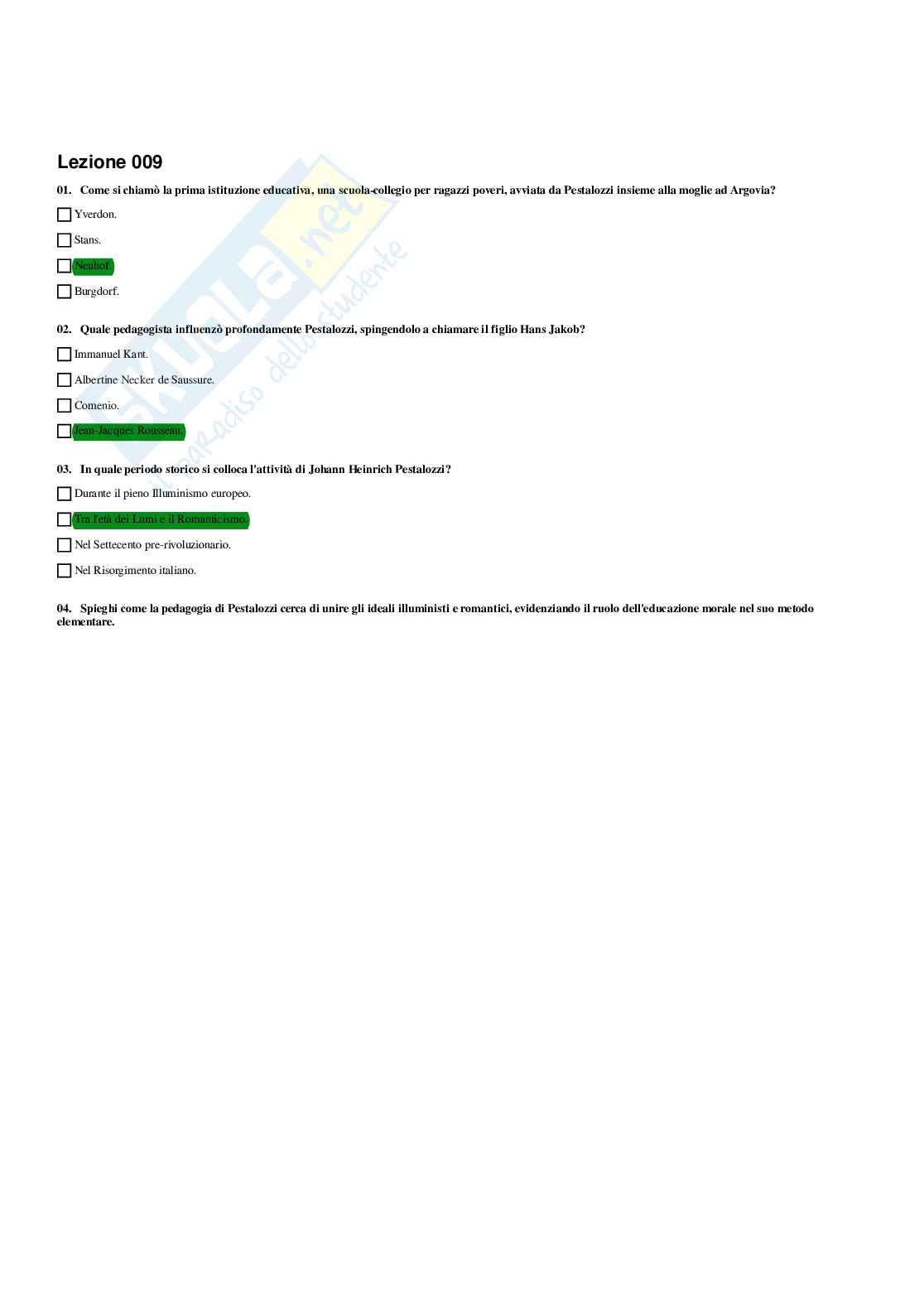 Paniere Storia della pedagogia  - Risposte Multiple - aggiornato (2026) Pag. 11