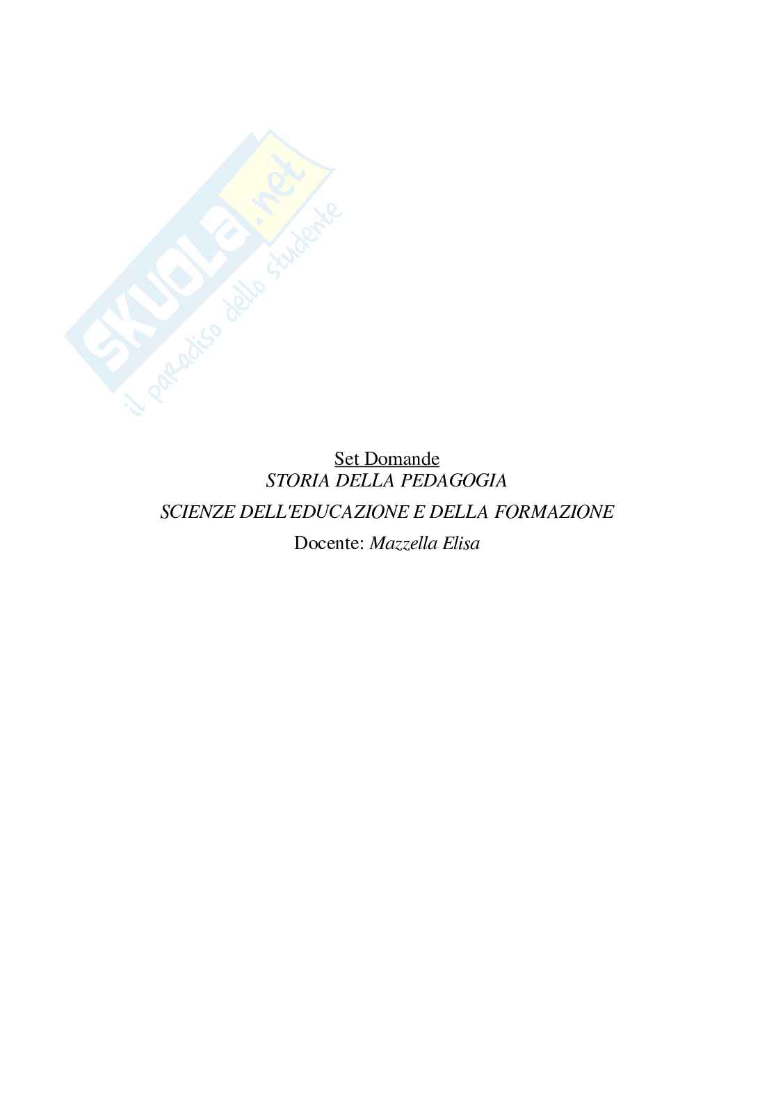 Paniere Storia della pedagogia  - Risposte Multiple - aggiornato (2026) Pag. 2