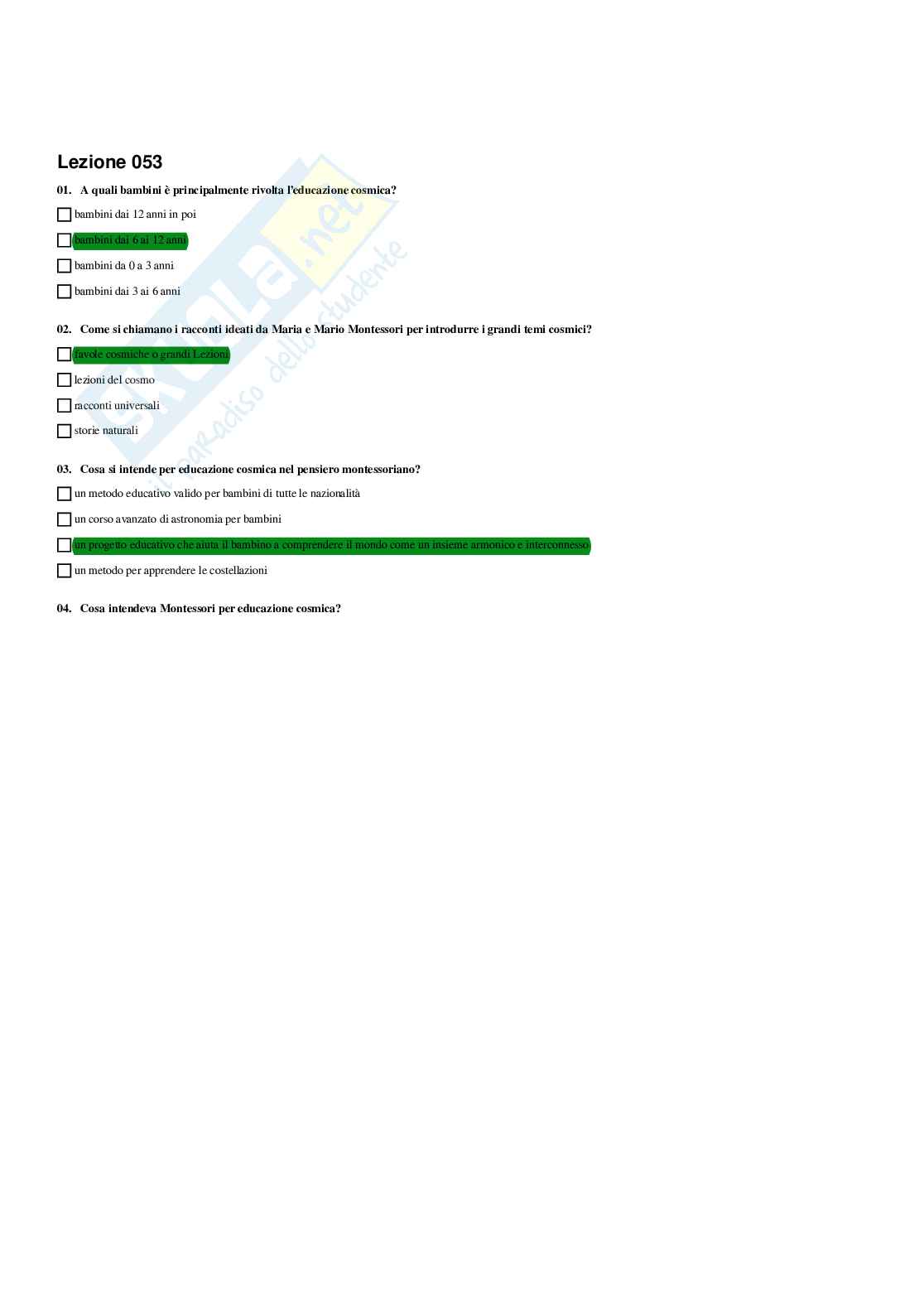 Paniere Storia della pedagogia  - Risposte Multiple - aggiornato (2026) Pag. 56