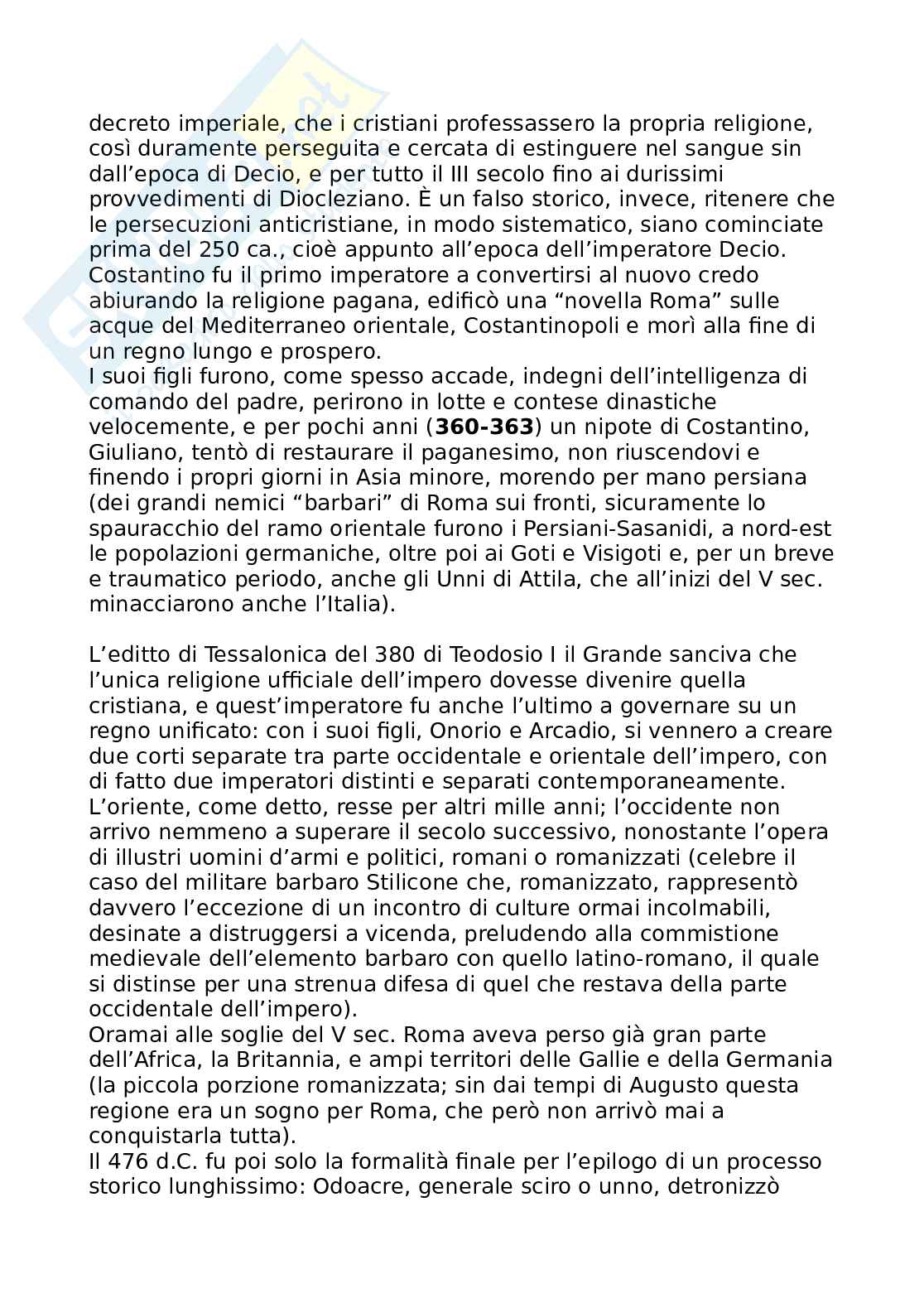 Riassunto esame Storia romana, Prof. Tantillo Ignazio, libro consigliato Storia romana, Gerace, Marcone Pag. 6