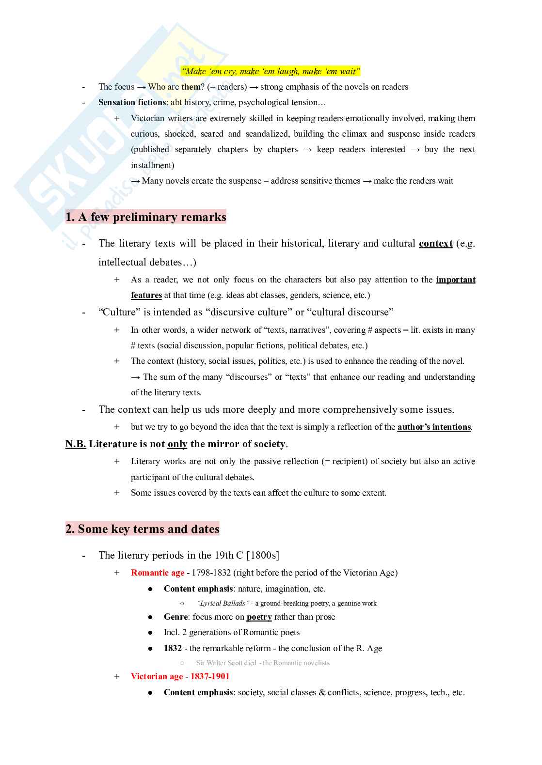 English Culture & Literature (1) - 2025/2026 Pag. 2