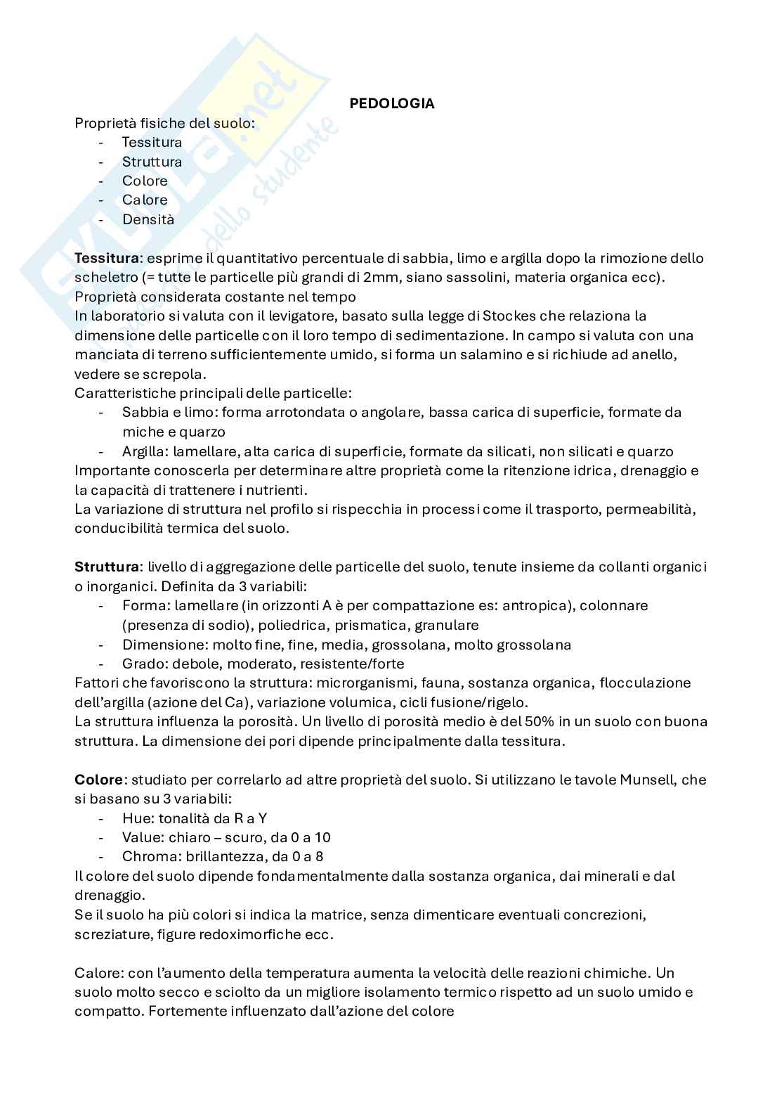 Pedologia e fisica del suolo Pag. 1