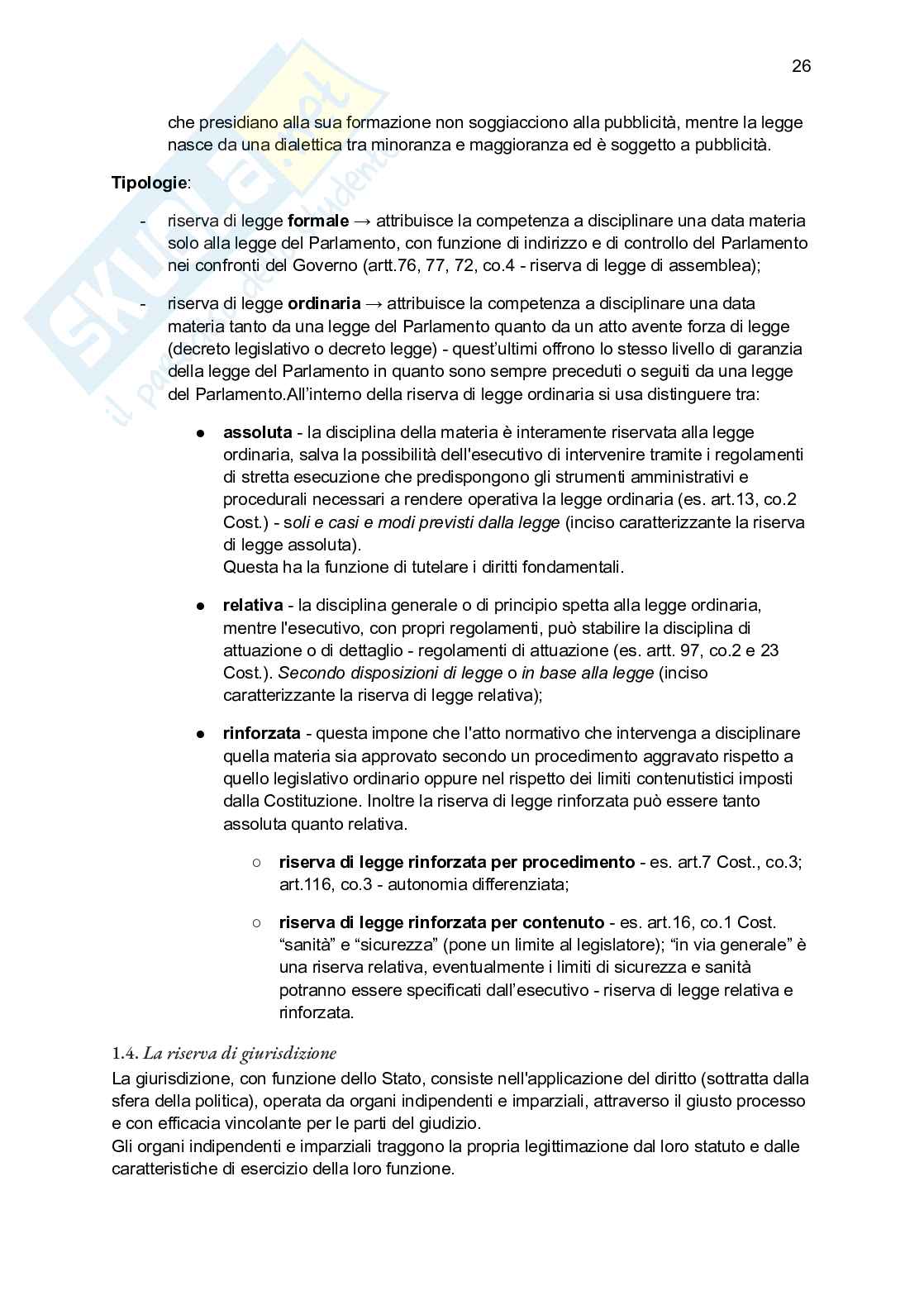 Riassunto esame Diritto costituzionale, Prof. Bascherini Gianluca, libro consigliato Lineamenti di diritto costituzionale , Zagrebelsky Pag. 26