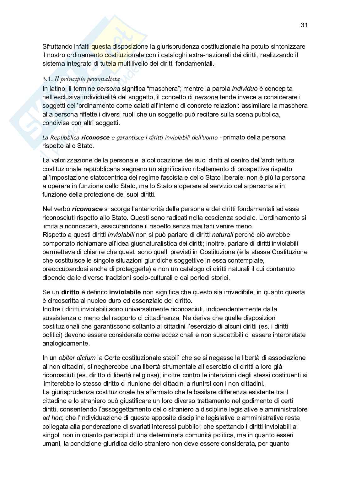 Riassunto esame Diritto costituzionale, Prof. Bascherini Gianluca, libro consigliato Lineamenti di diritto costituzionale , Zagrebelsky Pag. 31