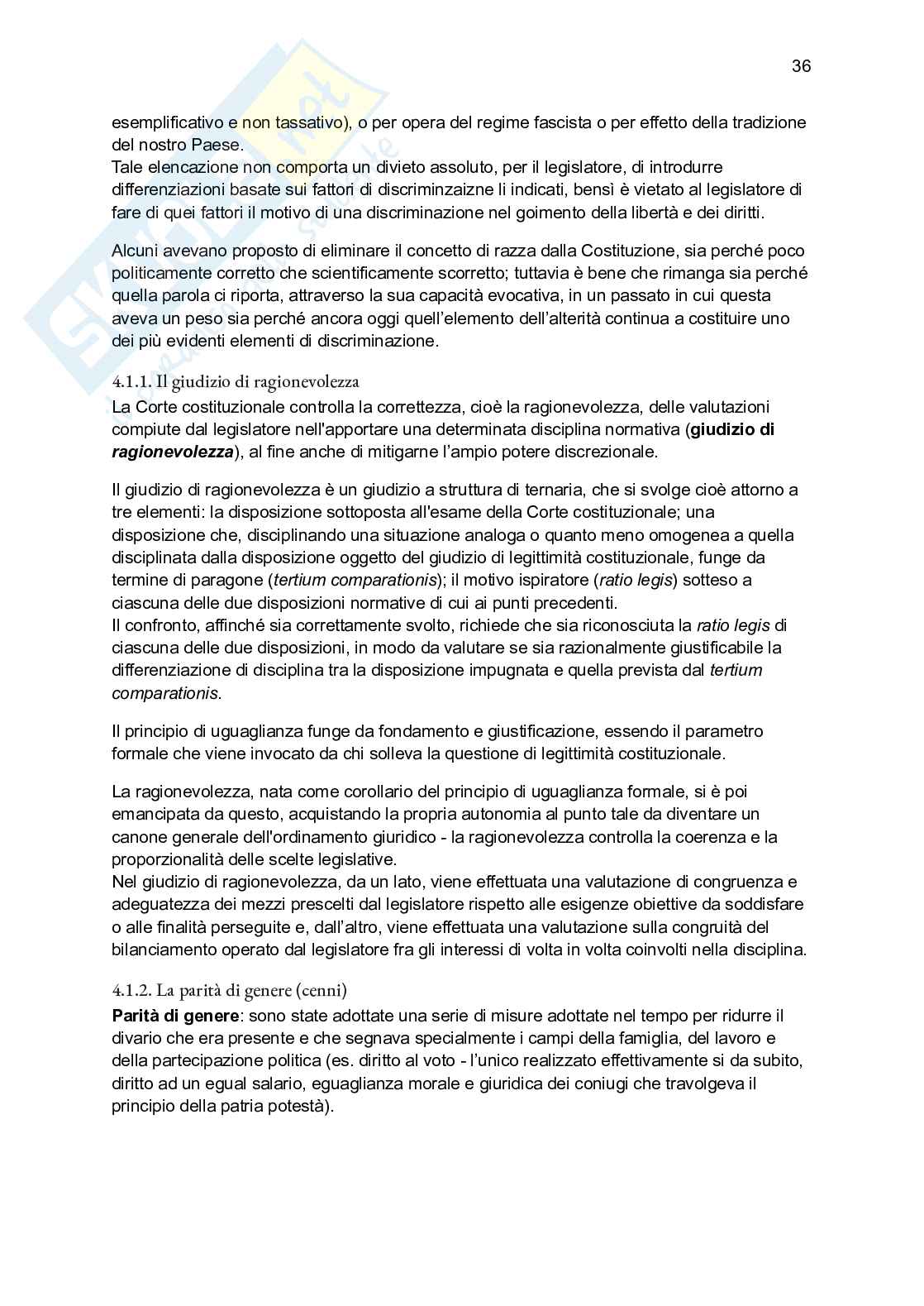 Riassunto esame Diritto costituzionale, Prof. Bascherini Gianluca, libro consigliato Lineamenti di diritto costituzionale , Zagrebelsky Pag. 36