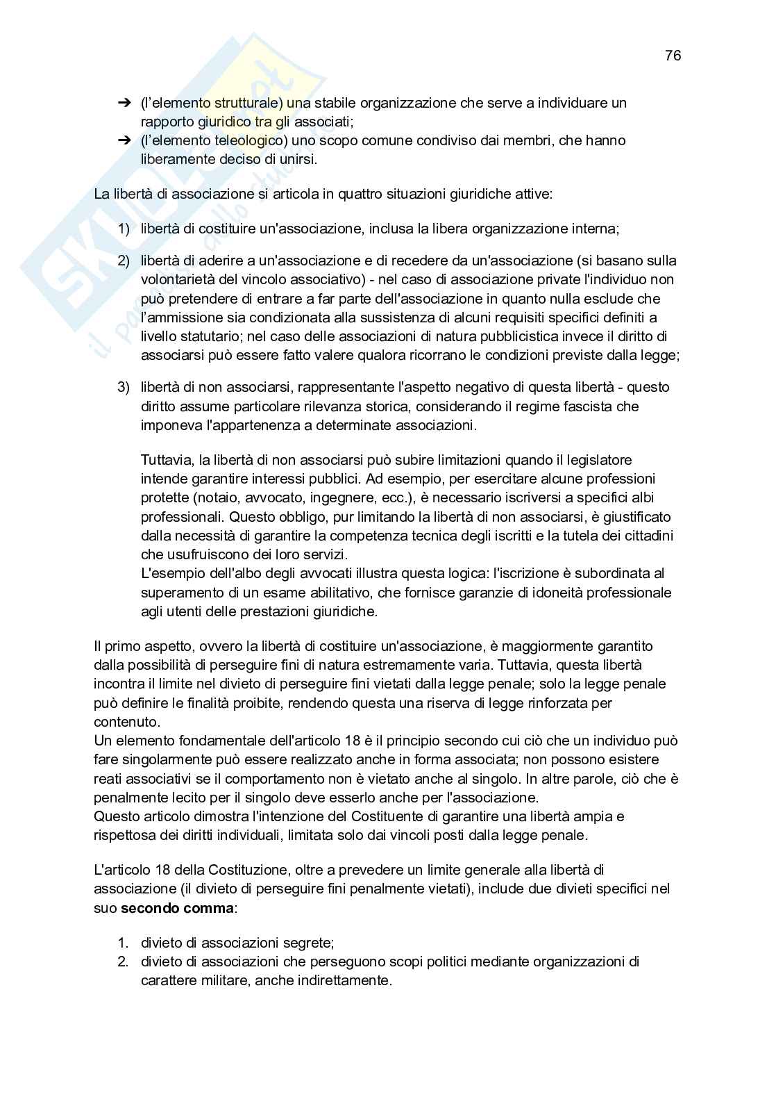 Riassunto esame Diritto costituzionale, Prof. Bascherini Gianluca, libro consigliato Lineamenti di diritto costituzionale , Zagrebelsky Pag. 76