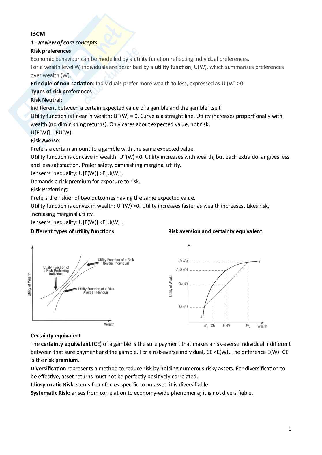 International banking and capital markets Pag. 1