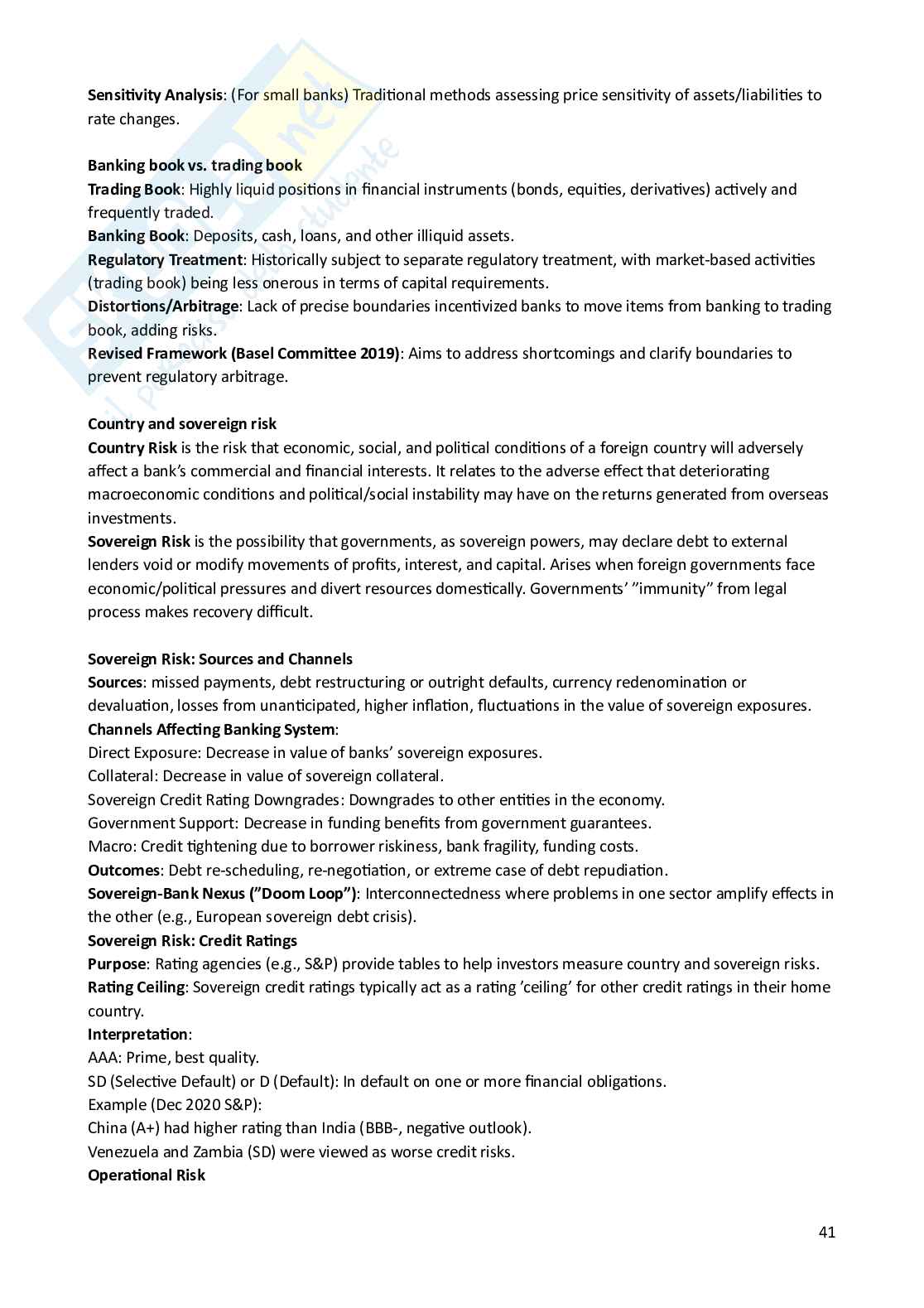 International banking and capital markets Pag. 41
