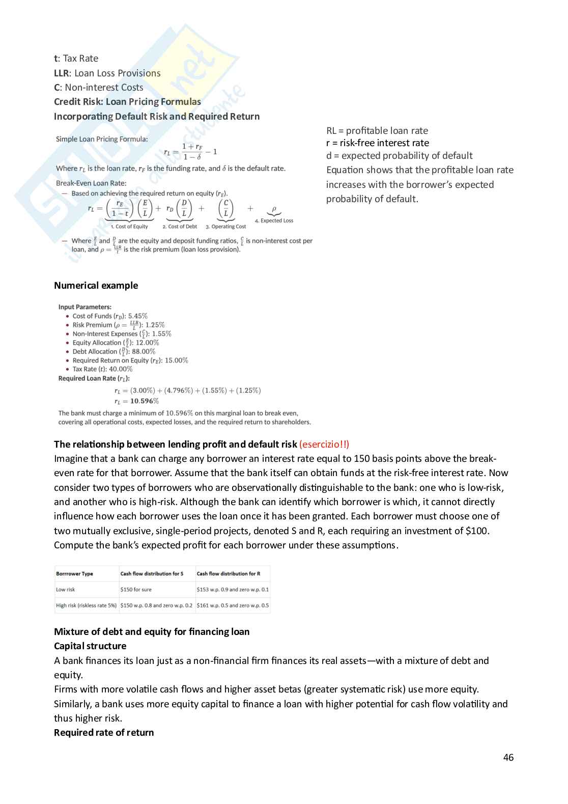 International banking and capital markets Pag. 46
