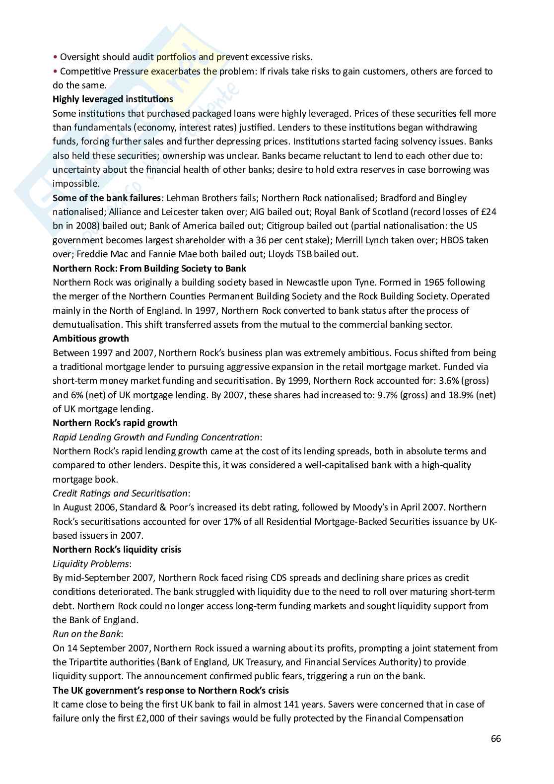 International banking and capital markets Pag. 66