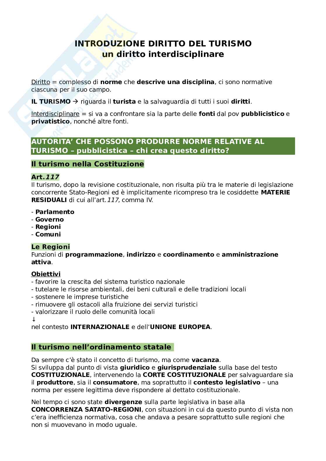 Legislazione del turismo - Parte 2  Pag. 1