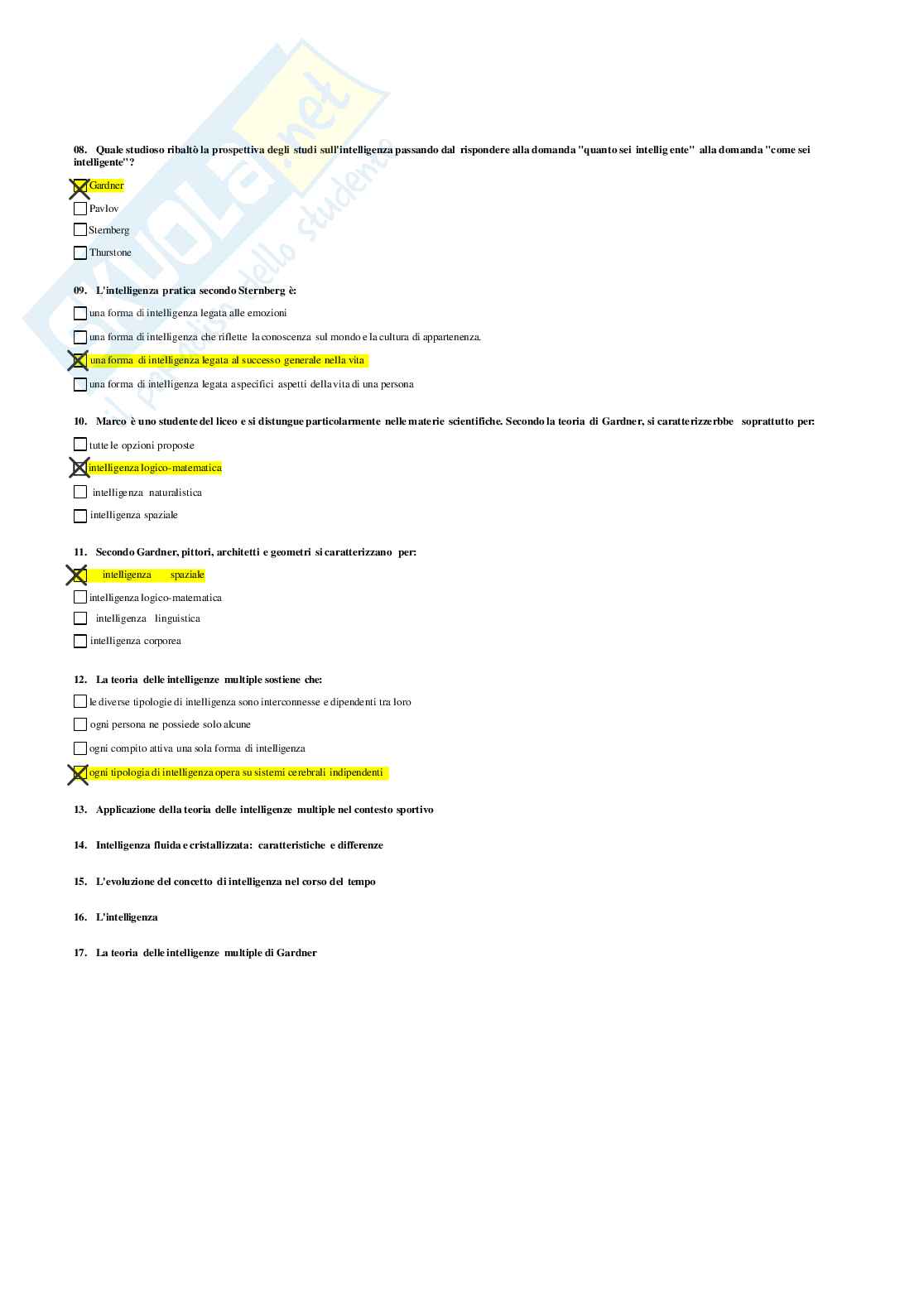 Risposte domande chiuse Psicologia generale e dell'attività fisica aggiornate 2026  Pag. 41