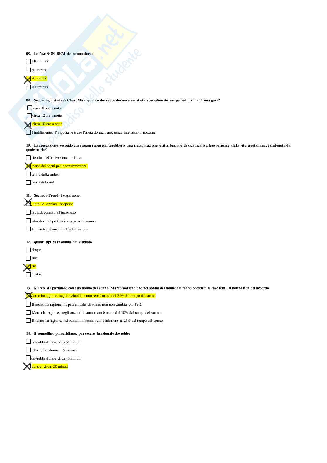 Risposte domande chiuse Psicologia generale e dell'attività fisica aggiornate 2026  Pag. 71