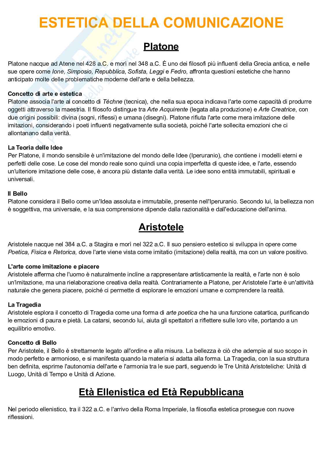 Appunti Estetica della comunicazione Pag. 1