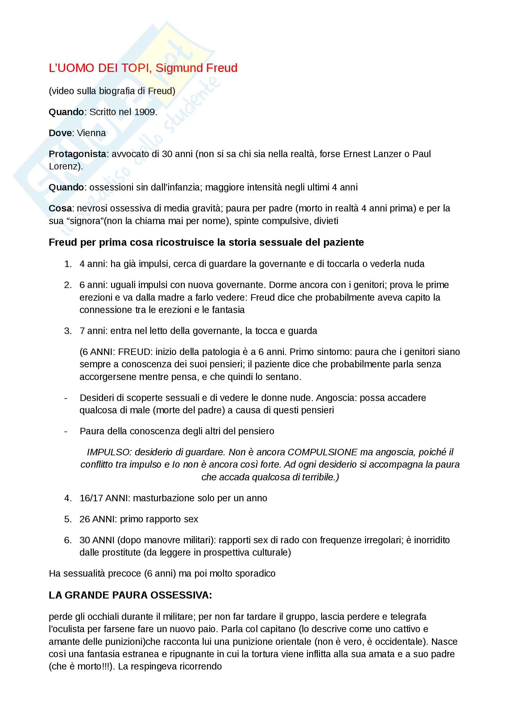 Psicologia Clinica L Uomo Dei Topi Nel Pensiero Di Freud