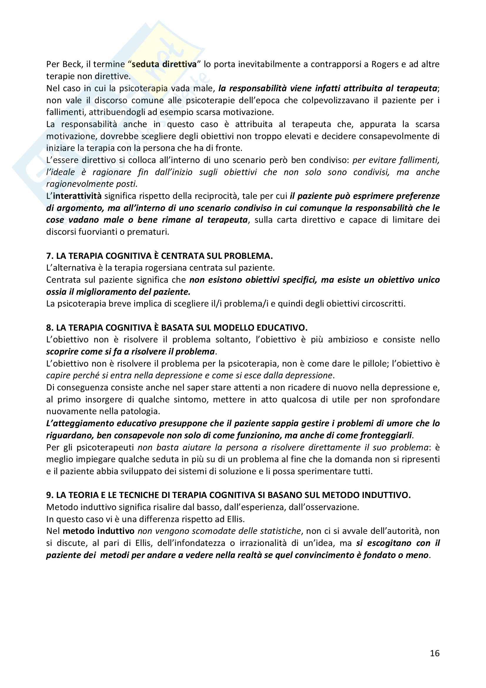 Appunti del corso di Fondamenti di Psicoterapia Cognitiva e Comportamentale Pag. 16