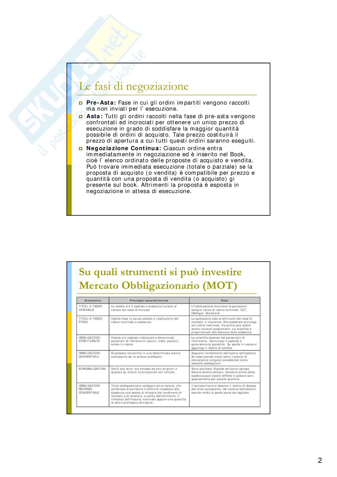 Analisi tecnica dei mercati finanziari: analisi algoritmica Pag. 2