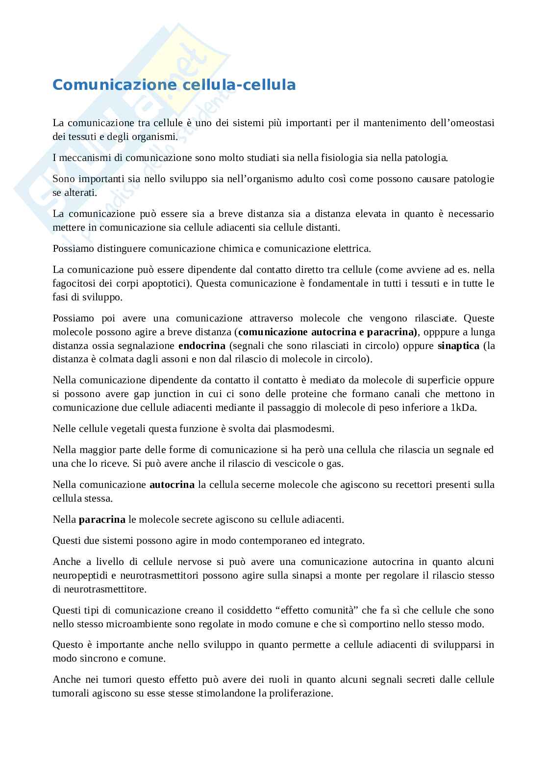 Comunicazione cellulare Pag. 1