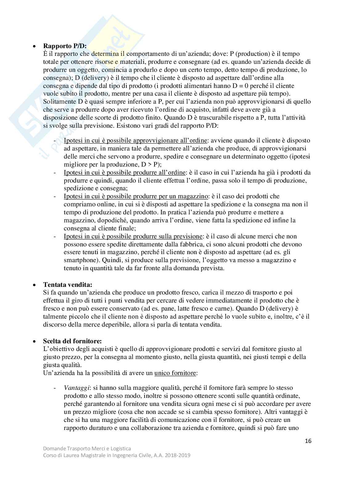 Domande svolte Esame Trasporto Merci e Logistica Pag. 16