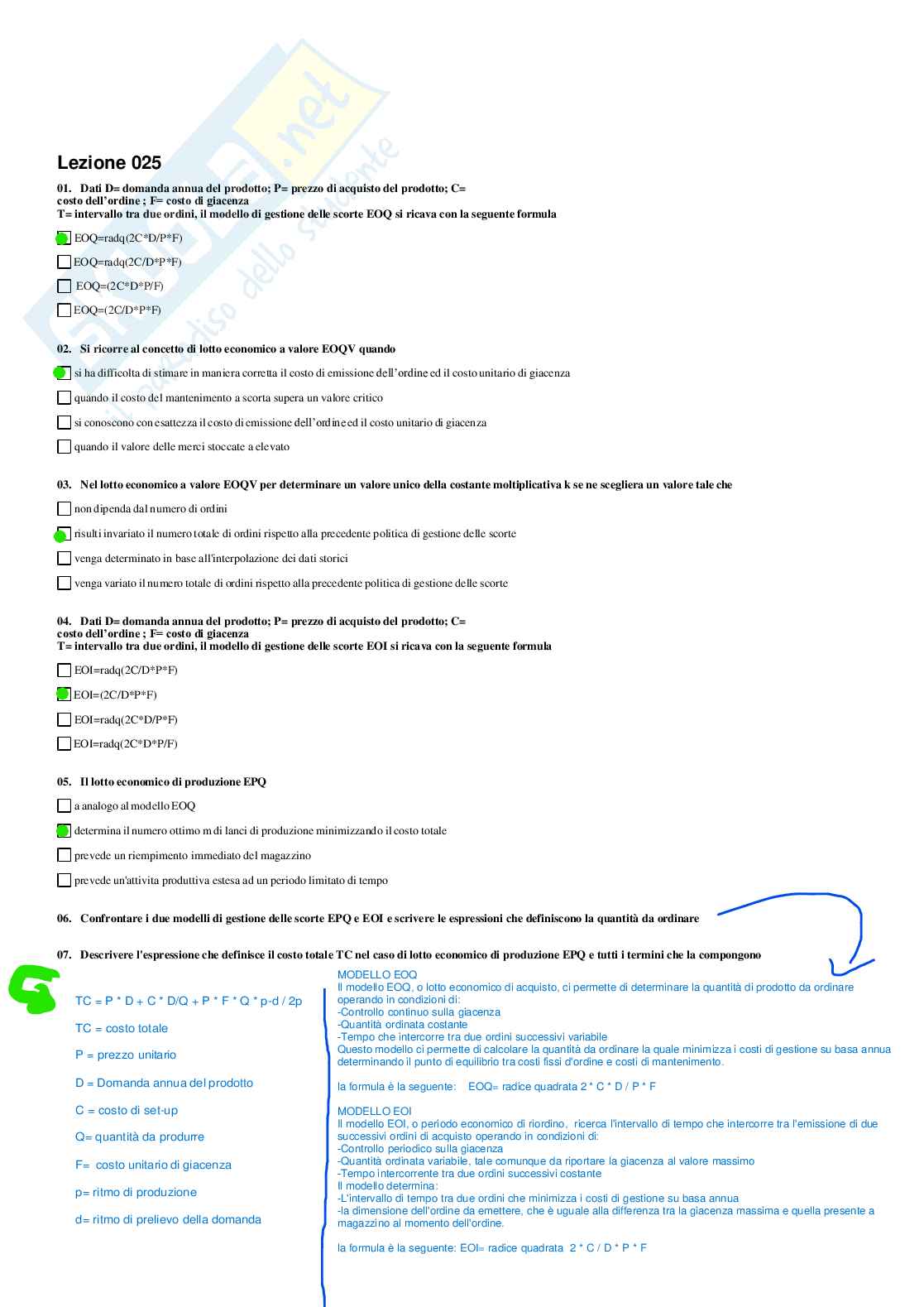 Logistica industriale - Paniere compilato Pag. 26