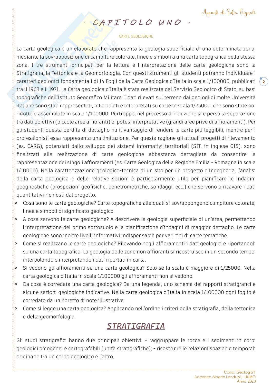 Geologia T - Modulo carte geologiche Pag. 2