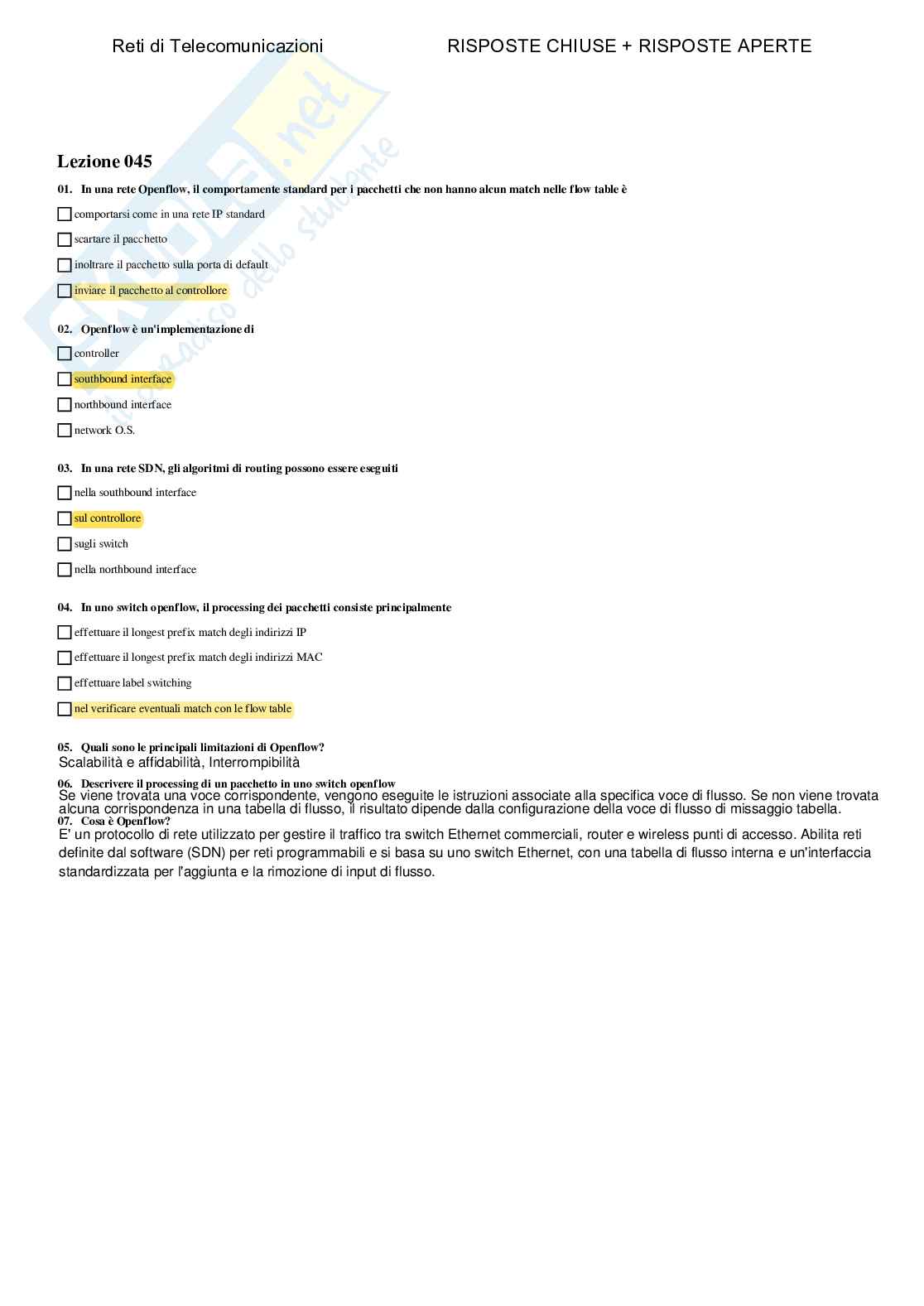 Reti di telecomunicazioni - Paniere compilato Pag. 56