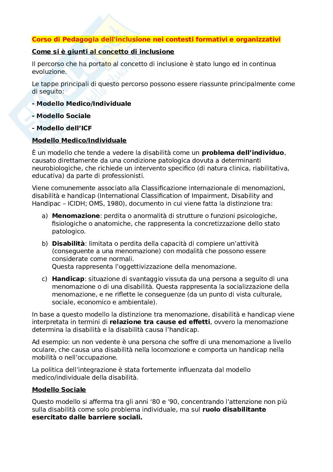 Pedagogia dell'inclusione nei contesti formativi e organizzativi Pag. 1